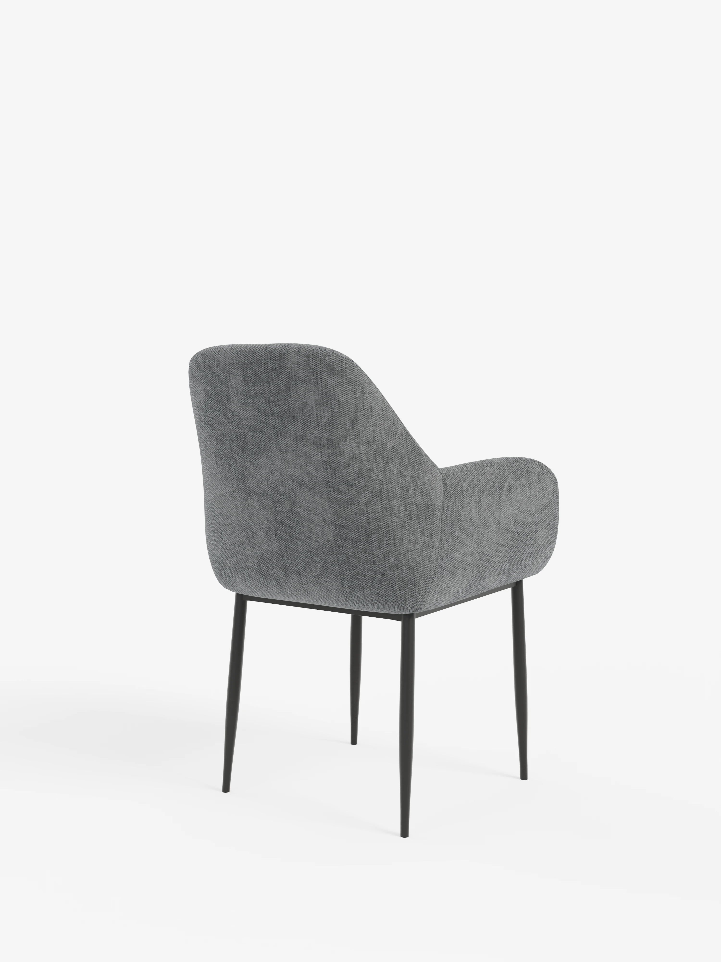 Elodie Chaise rembourrée avec accoudoirs anthracite – design compact et raffiné avec structure en métal