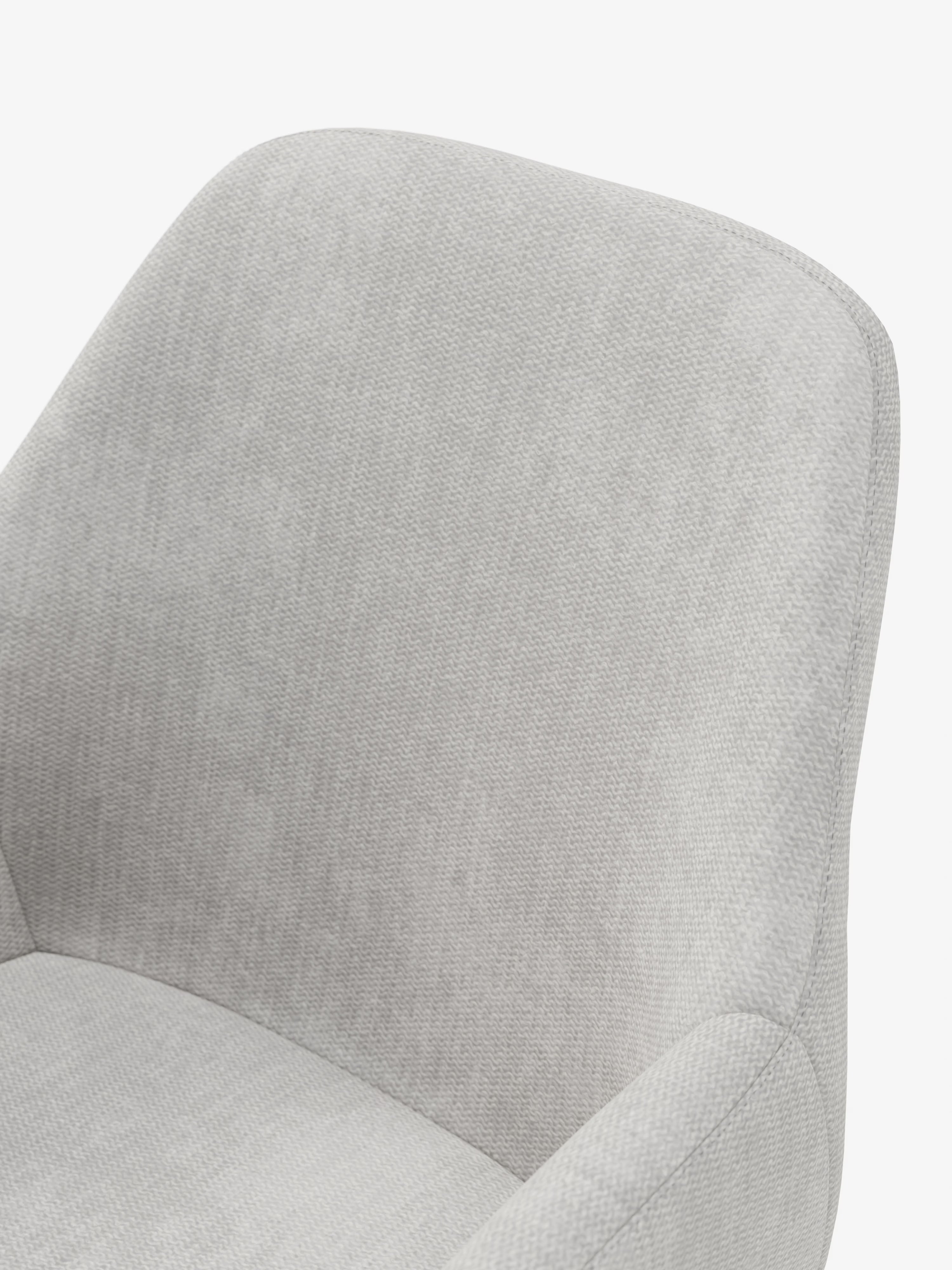 Elodie Chaise rembourrée avec accoudoirs gris clair – design compact et raffiné avec structure en métal