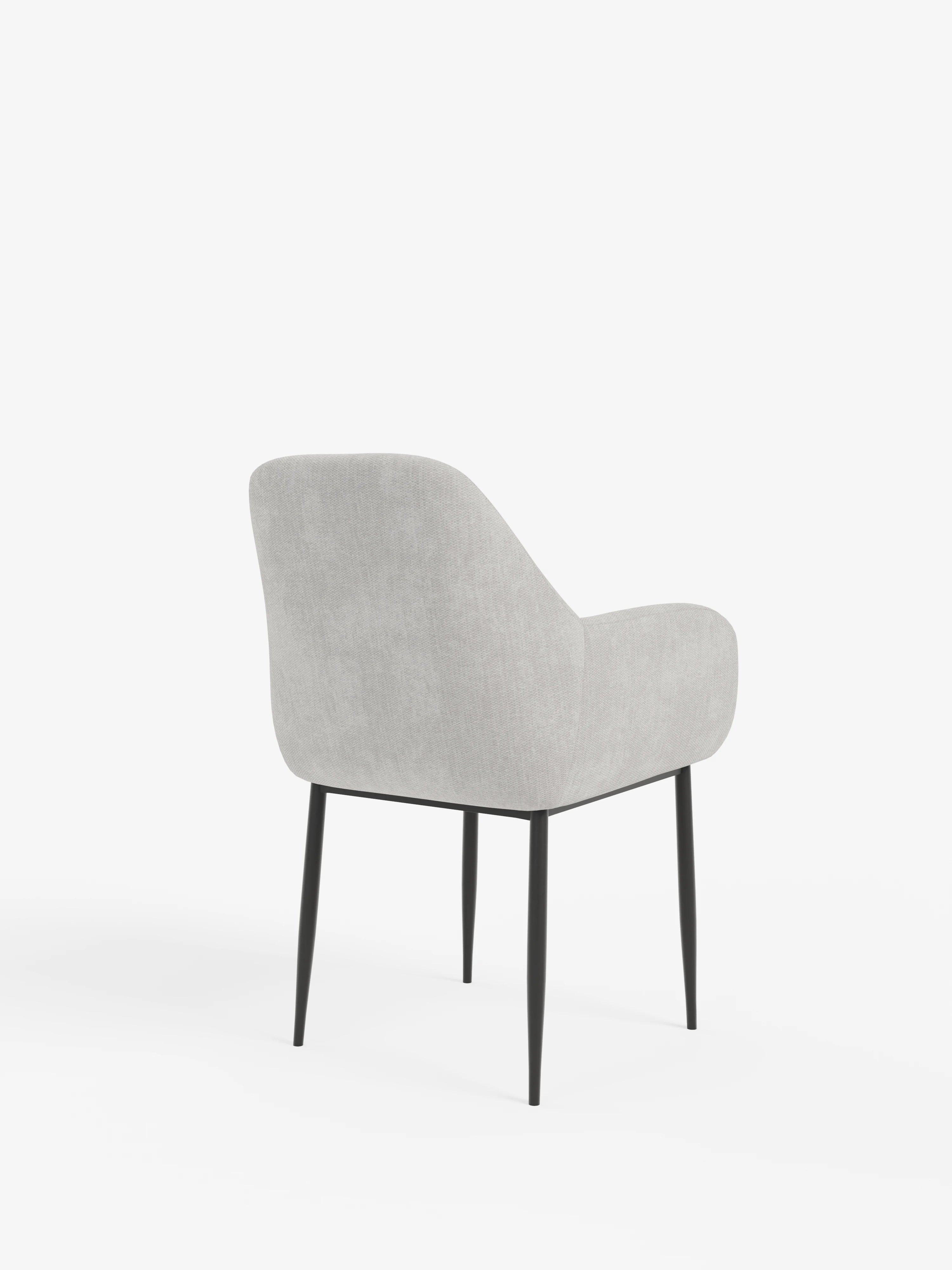 Elodie Chaise rembourrée avec accoudoirs gris clair – design compact et raffiné avec structure en métal