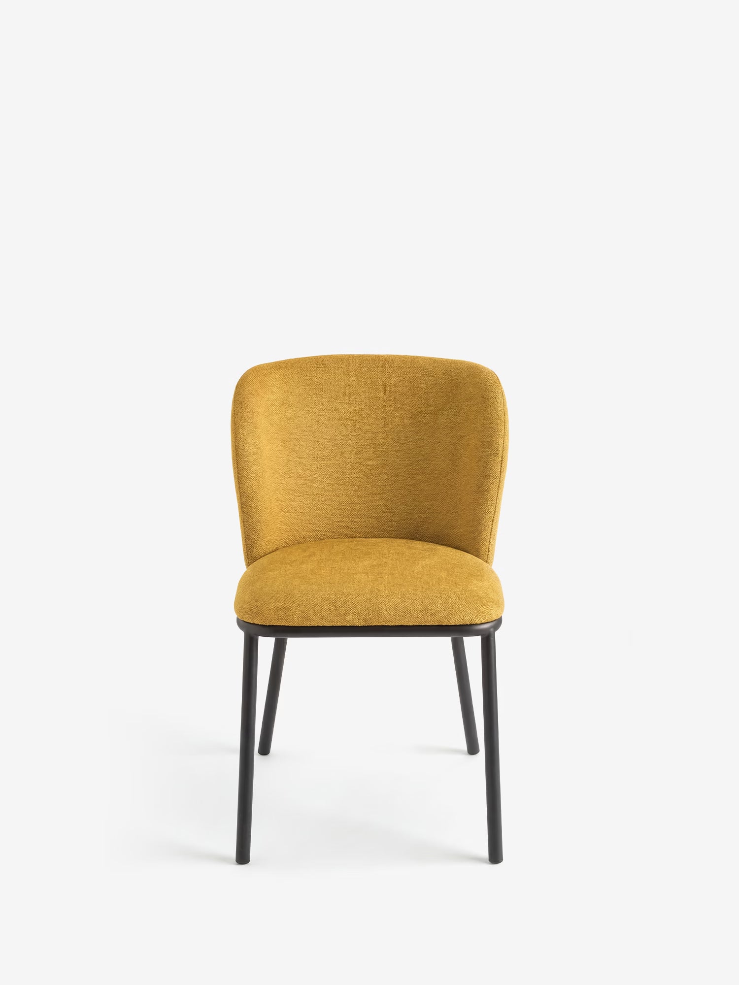 Evissa Chaise rembourrée en tissu avec pieds en métal peint