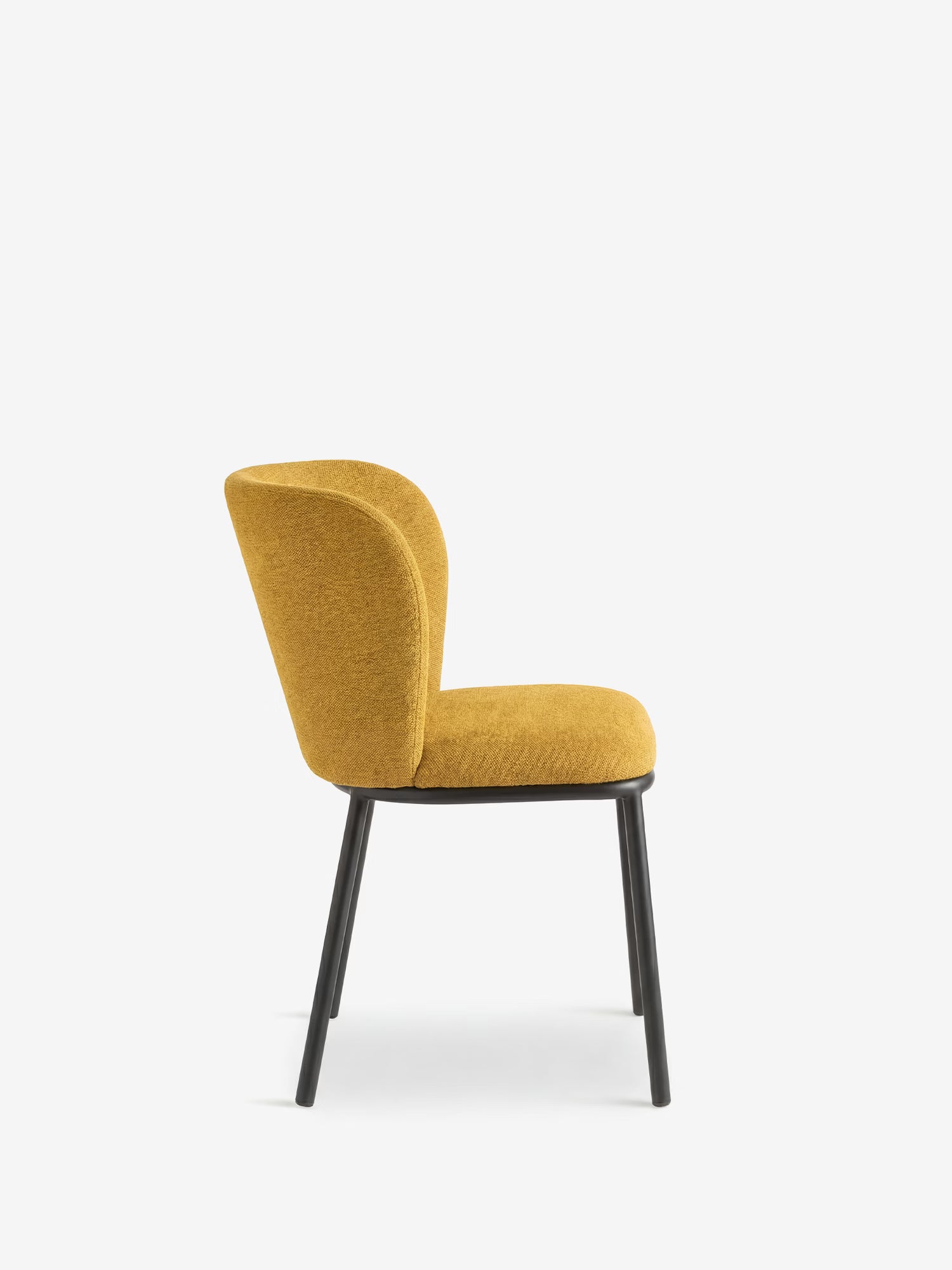 Evissa Chaise rembourrée en tissu avec pieds en métal peint