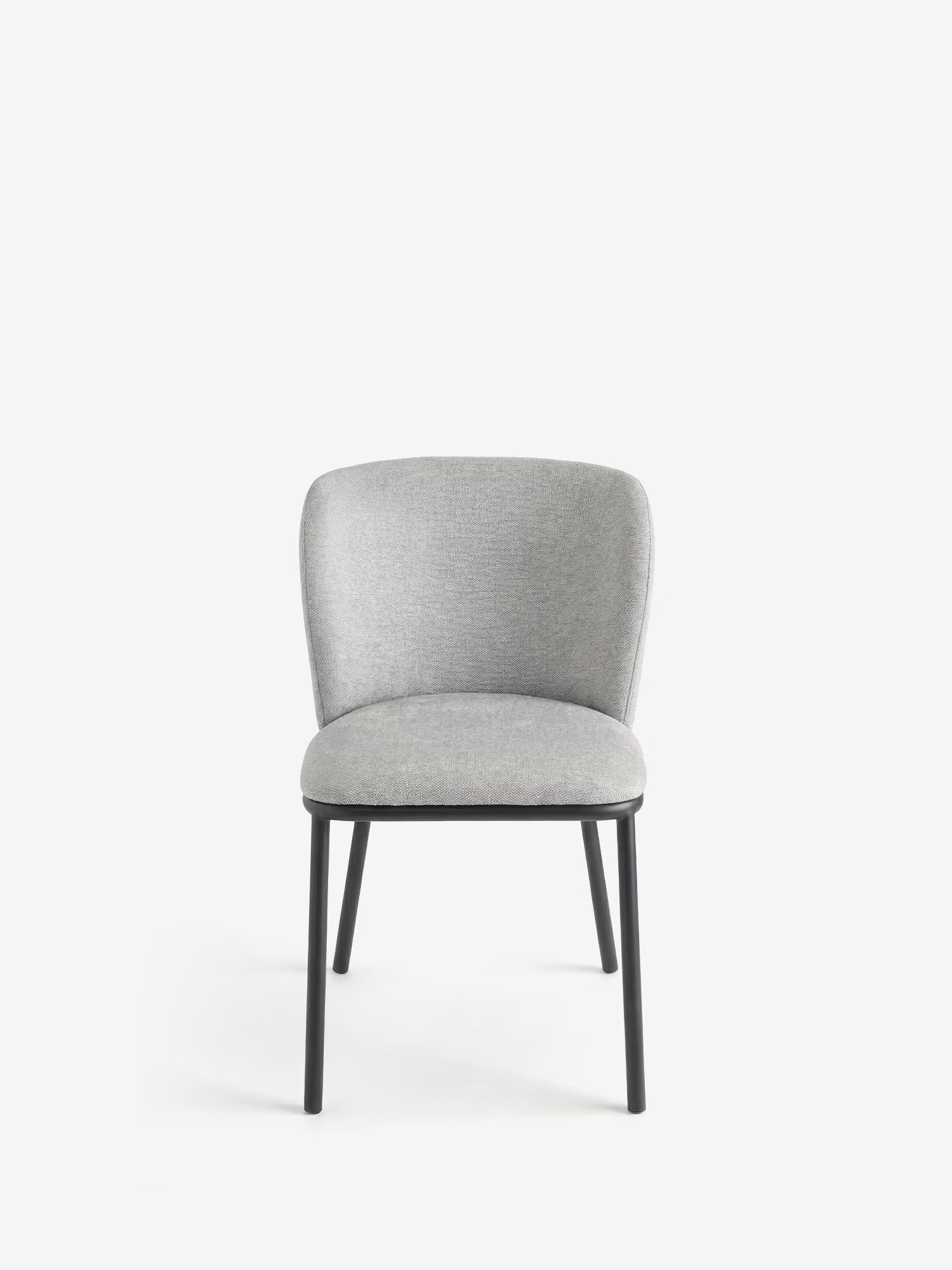 Evissa Chaise rembourrée en tissu avec pieds en métal peint