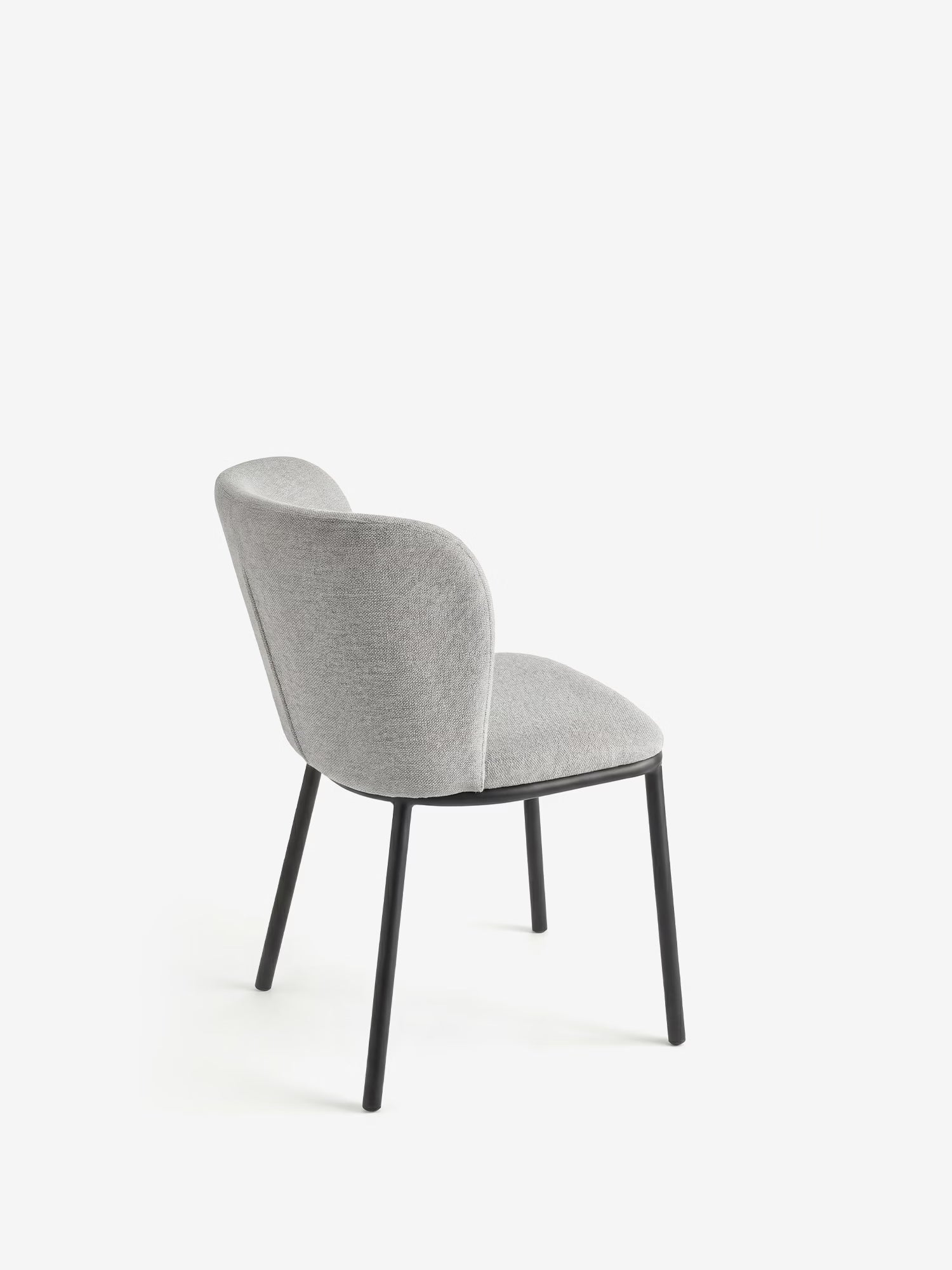 Evissa Chaise rembourrée en tissu avec pieds en métal peint