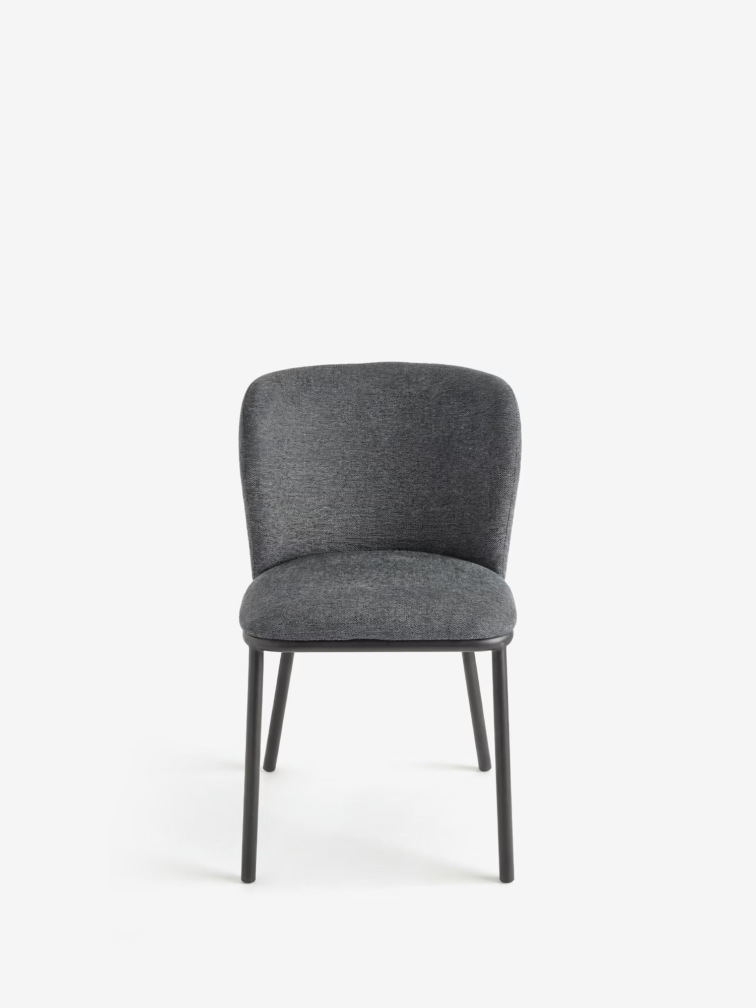 Evissa Chaise rembourrée en tissu avec pieds en métal peint