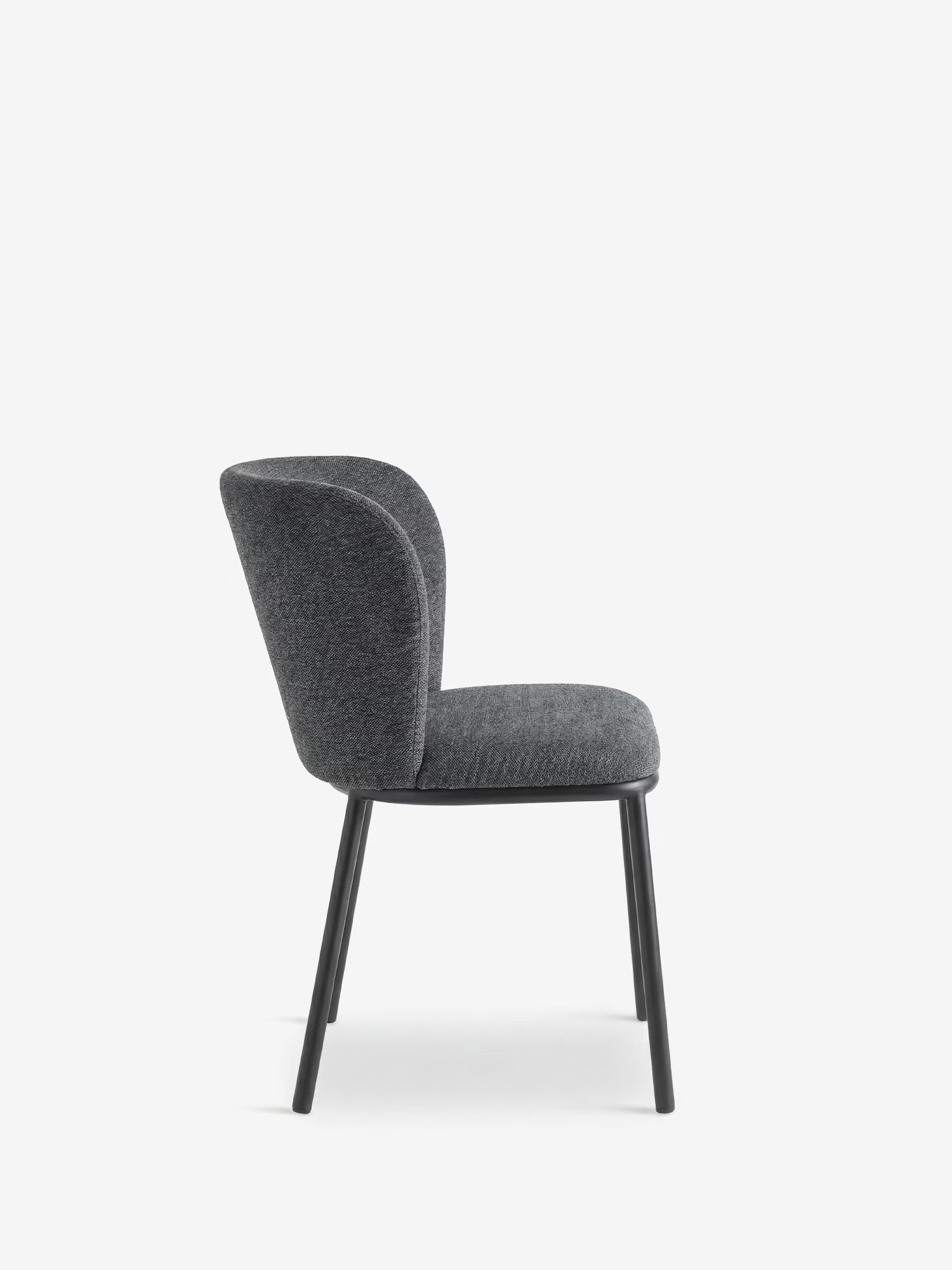 Evissa Chaise rembourrée en tissu avec pieds en métal peint