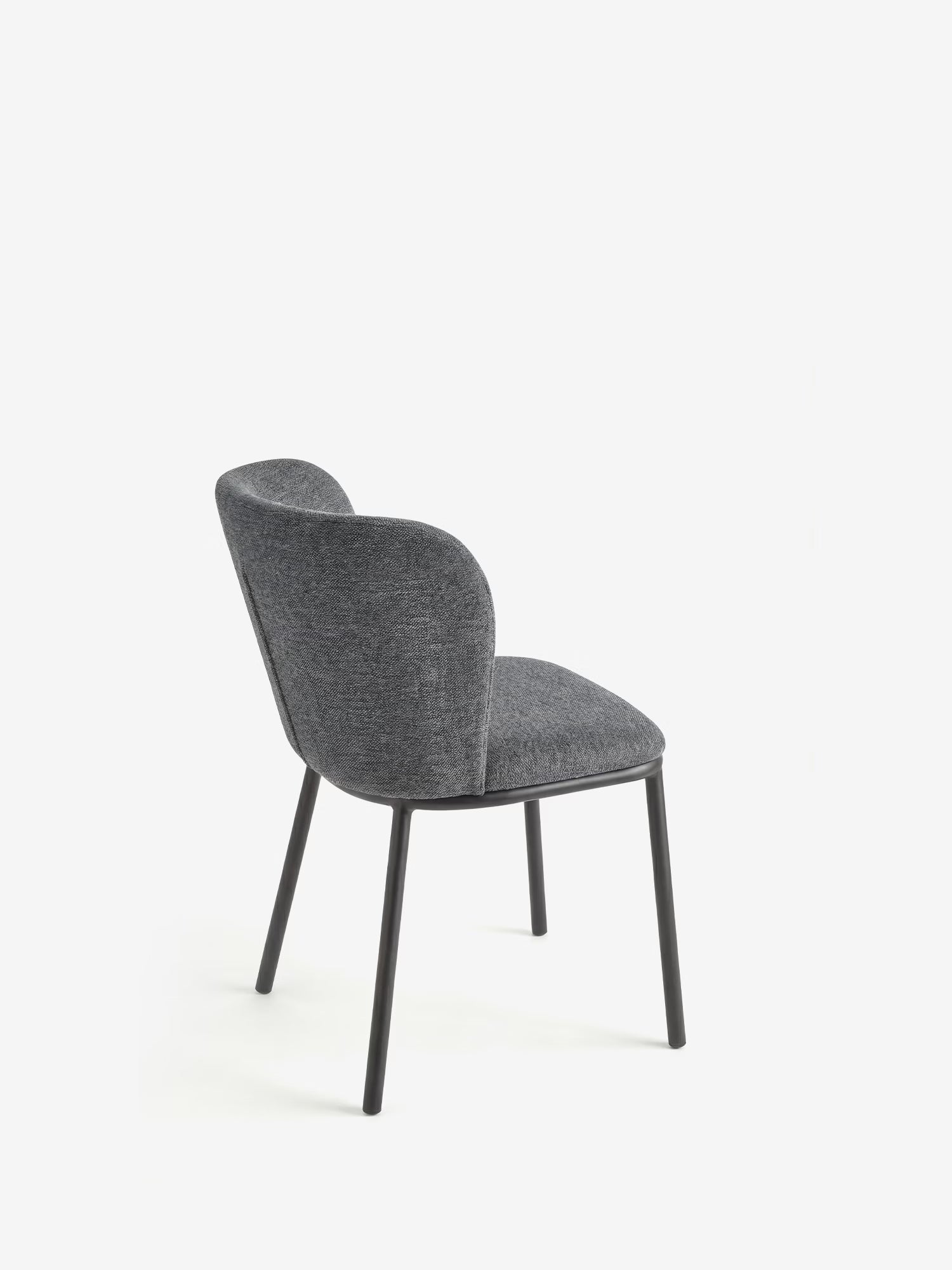 Evissa Chaise rembourrée en tissu avec pieds en métal peint