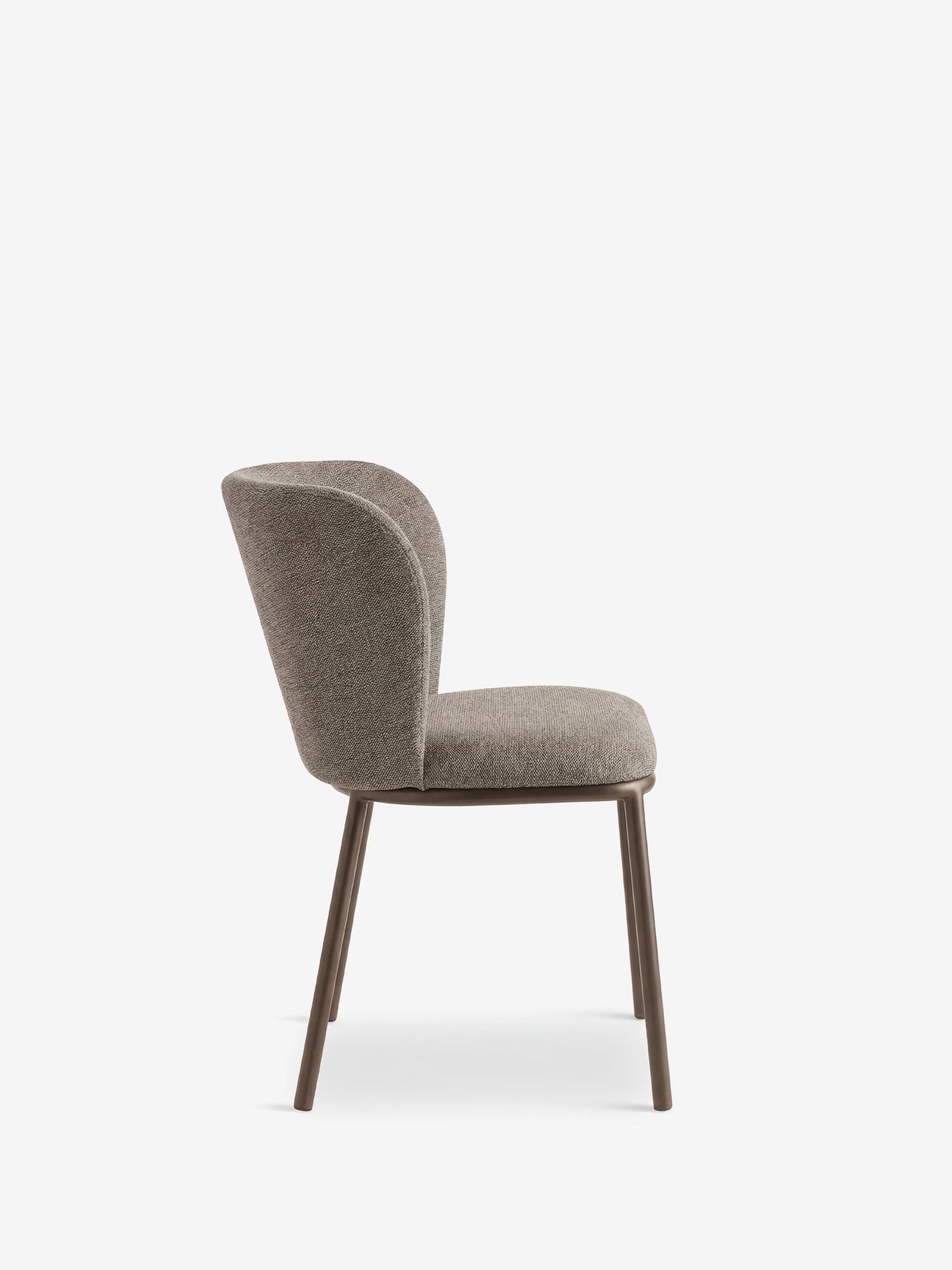 Evissa Chaise rembourrée en tissu avec pieds en métal peint