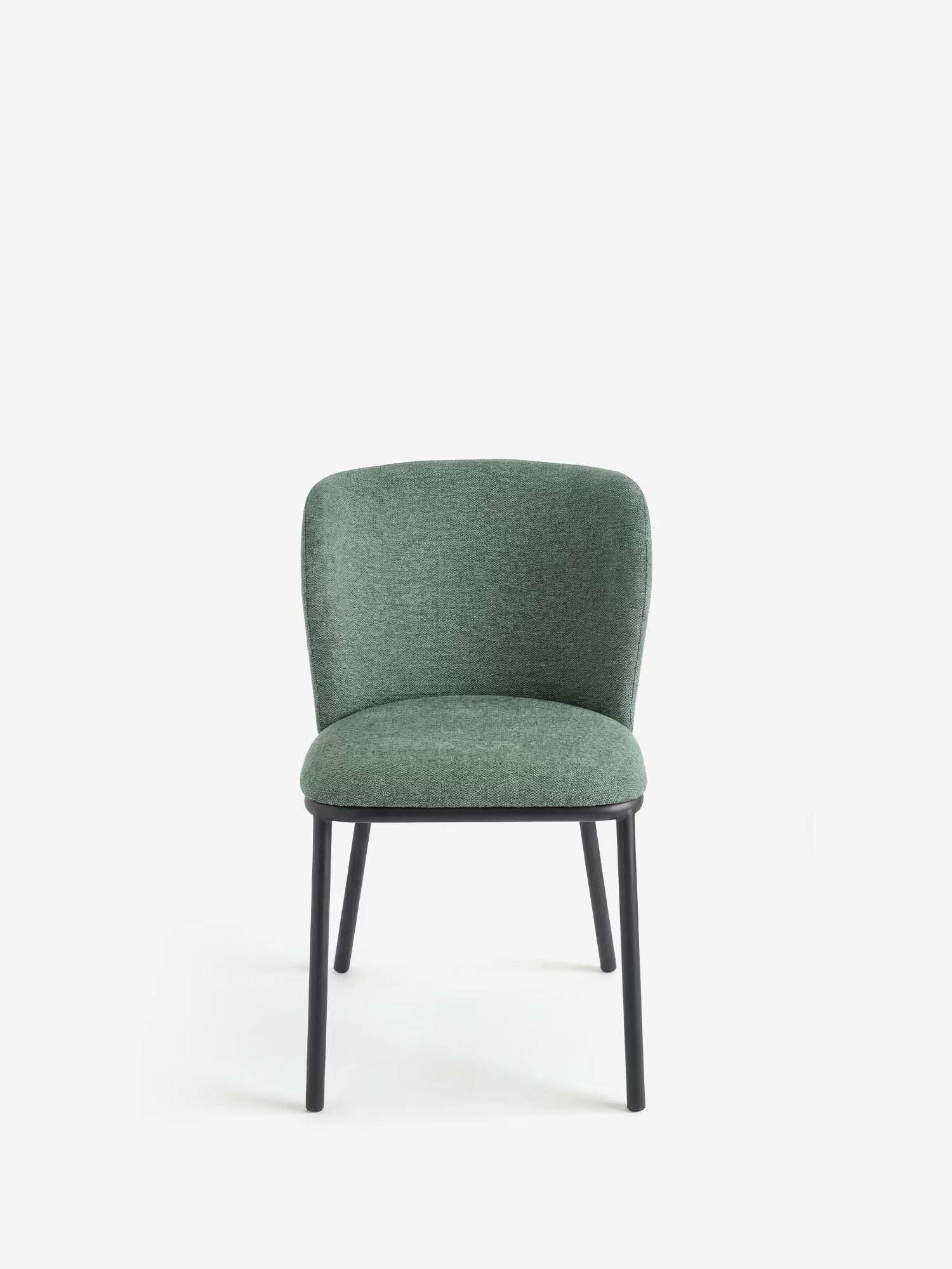 Evissa Chaise rembourrée en tissu avec pieds en métal peint