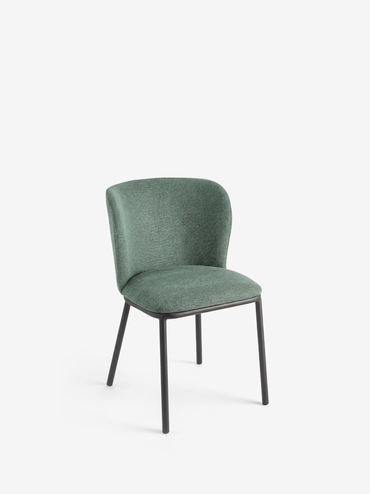 Evissa Chaise rembourrée en tissu avec pieds en métal peint