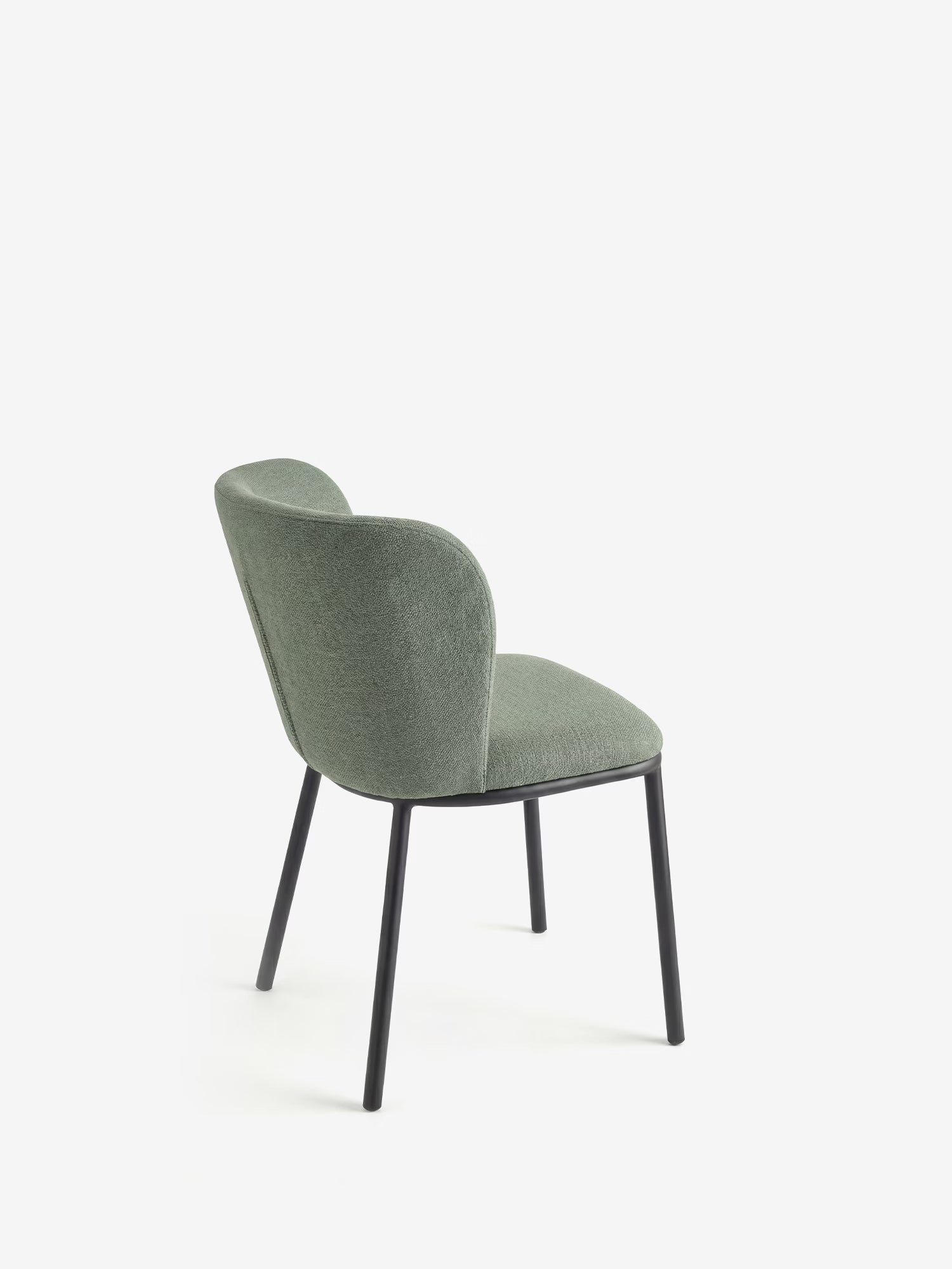 Evissa Chaise rembourrée en tissu avec pieds en métal peint