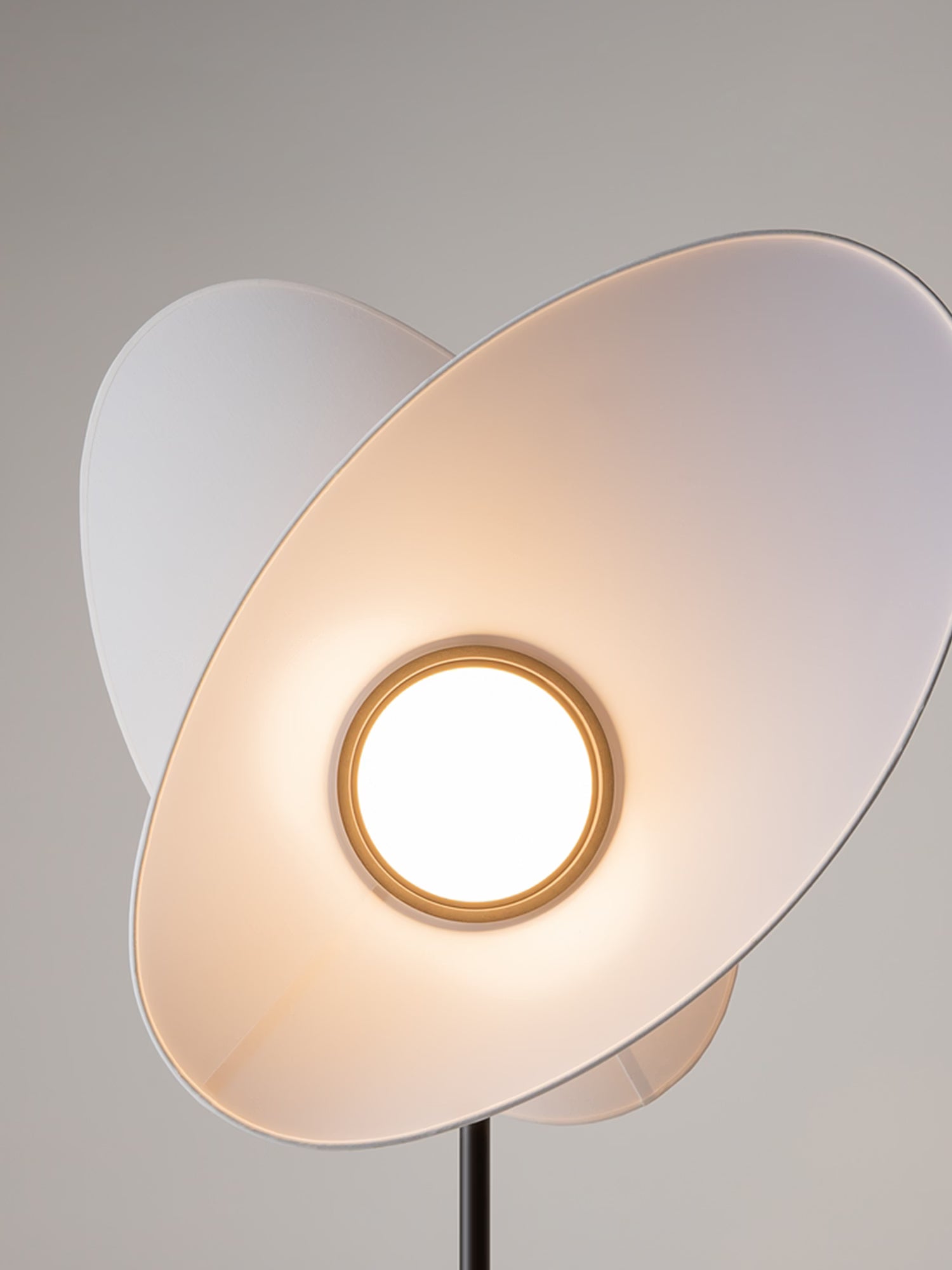 Evolution Lampada da terra di design a led dimmerabile - paralumi orientabili in tessuto bianco