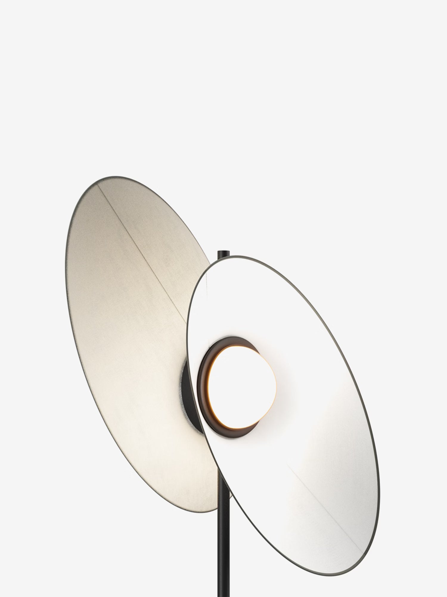 Evolution Lampada da terra di design a led dimmerabile - paralumi orientabili in tessuto bianco