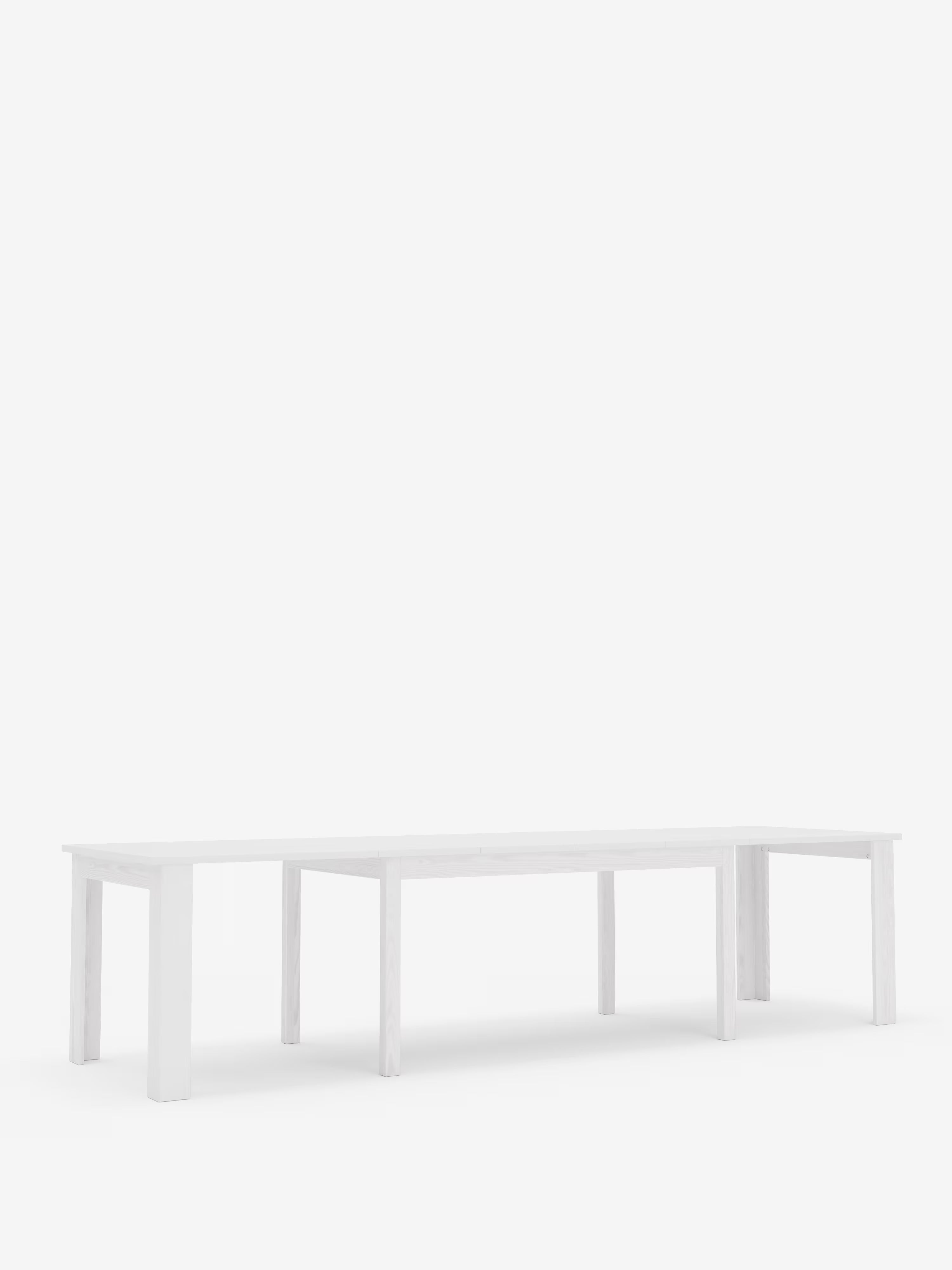 Fabio Mesa extensible en melamina efecto fresno blanco – 160 (320) x 90 cm