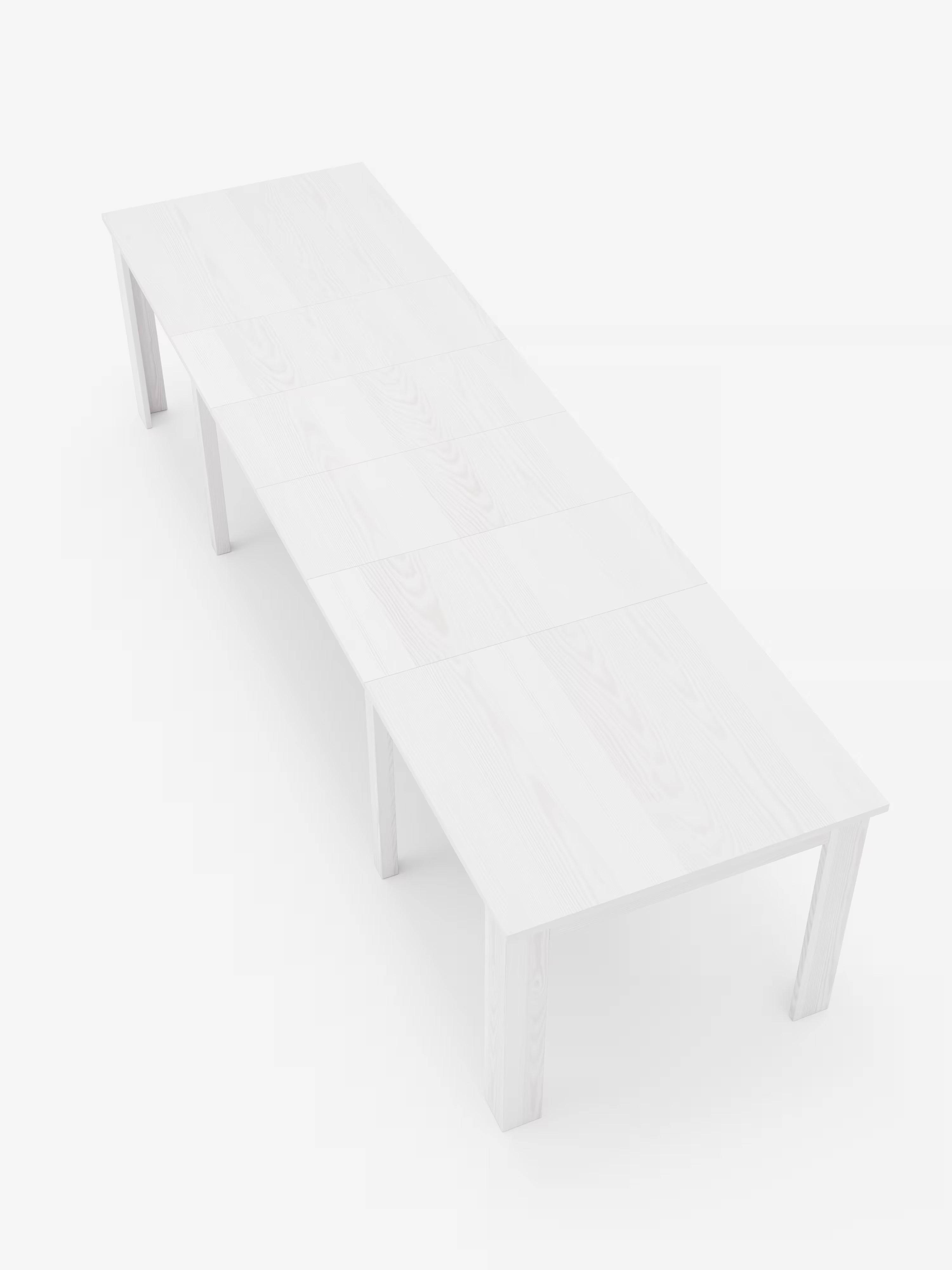 Fabio Mesa extensible en melamina efecto fresno blanco – 160 (320) x 90 cm