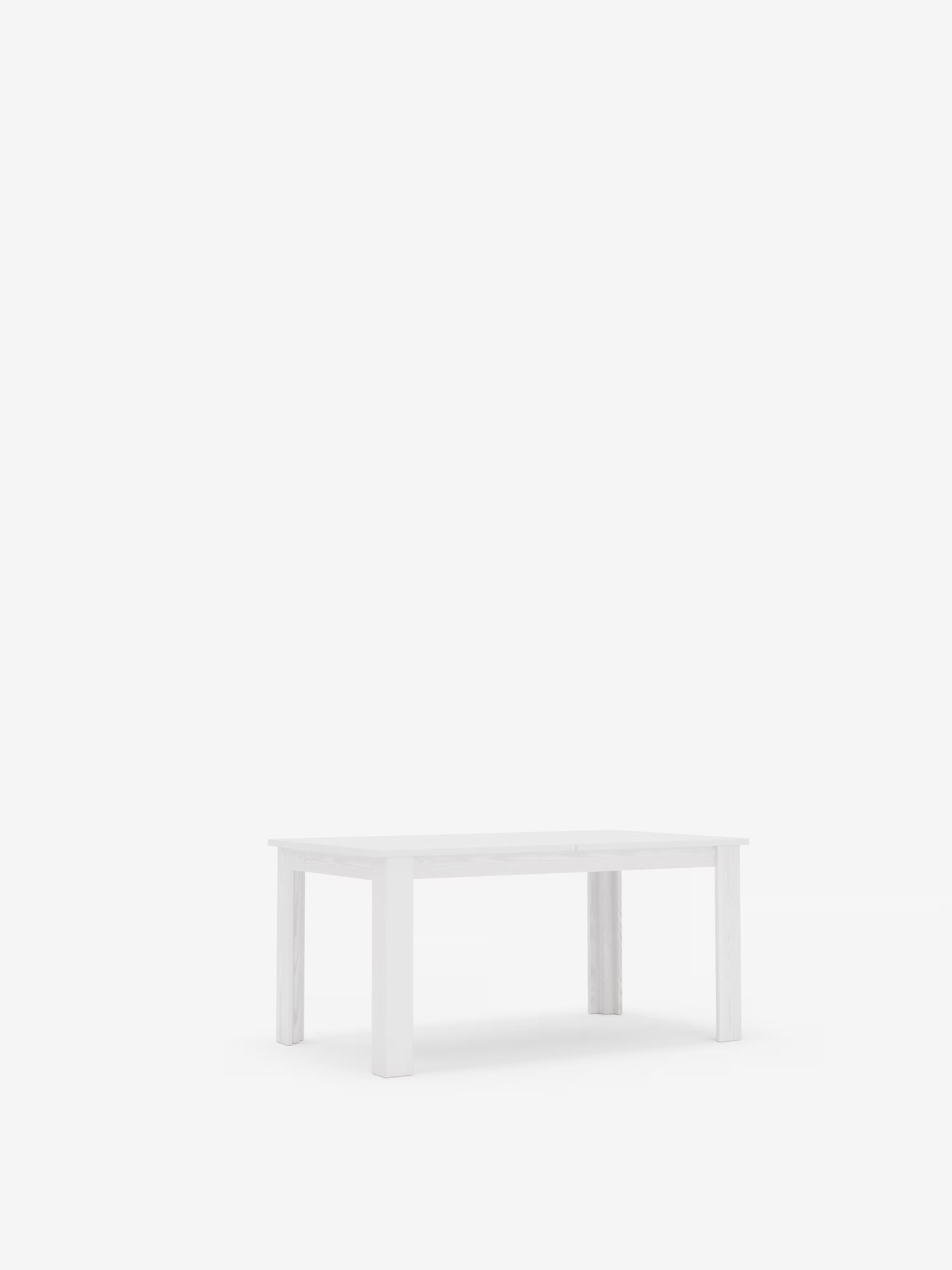 Fabio Mesa extensible en melamina efecto fresno blanco – 160 (320) x 90 cm