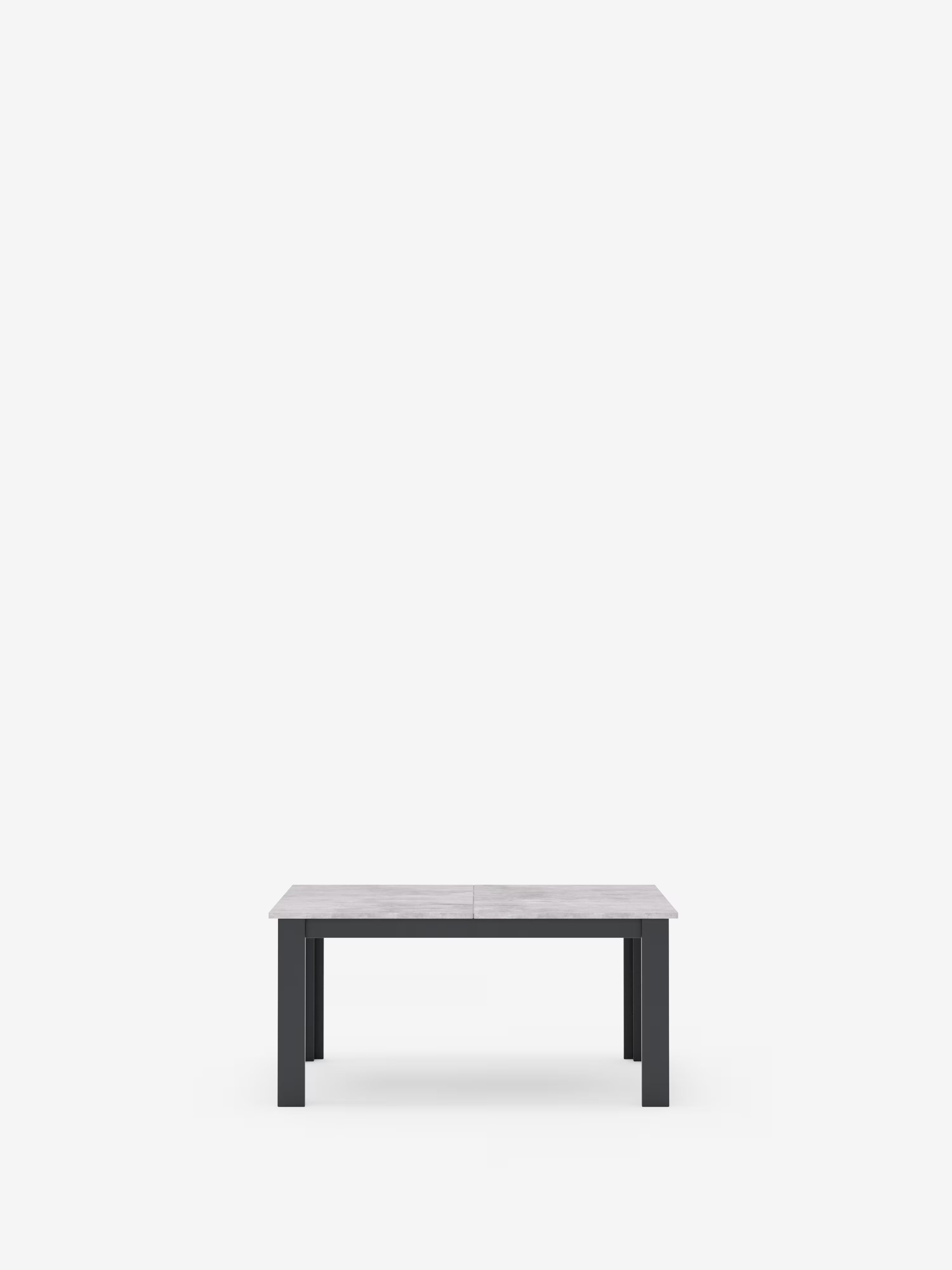 Fabio Mesa extensible en melamina efecto gris cemento – base antracita 160 (320) x 90 cm