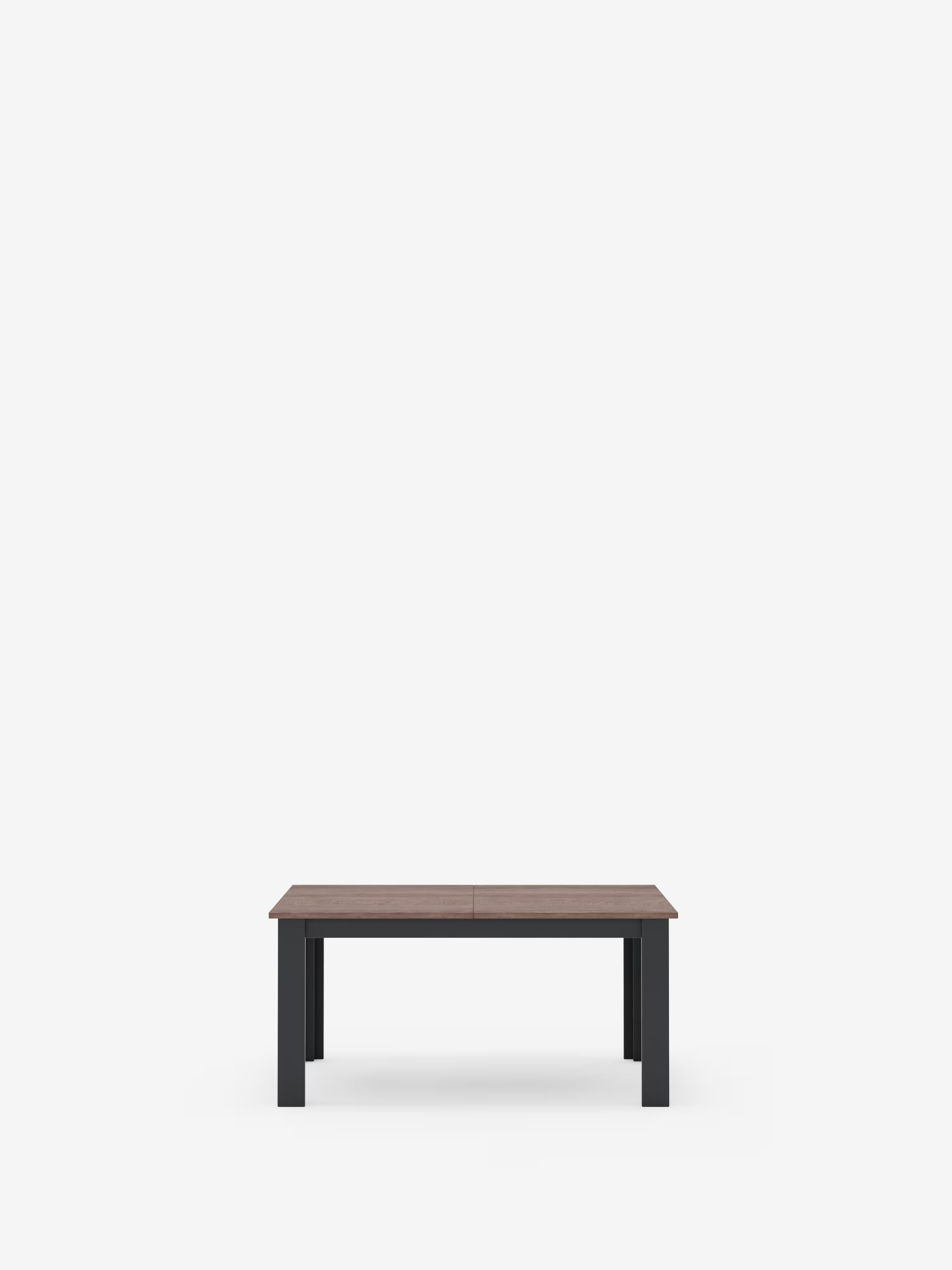 Fabio Mesa extensible en melamina efecto teca – base antracita 160 (320) x 90 cm