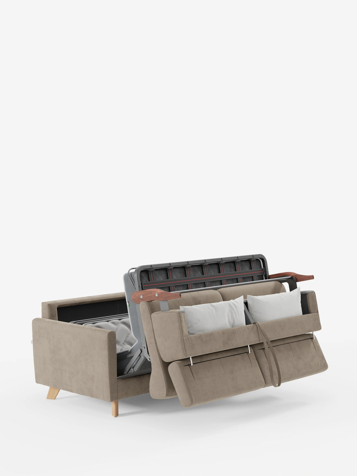 Francy sofá cama de 2 y 3 plazas con reposacabezas reclinables y colchón H14 cm en tejido antimanchas