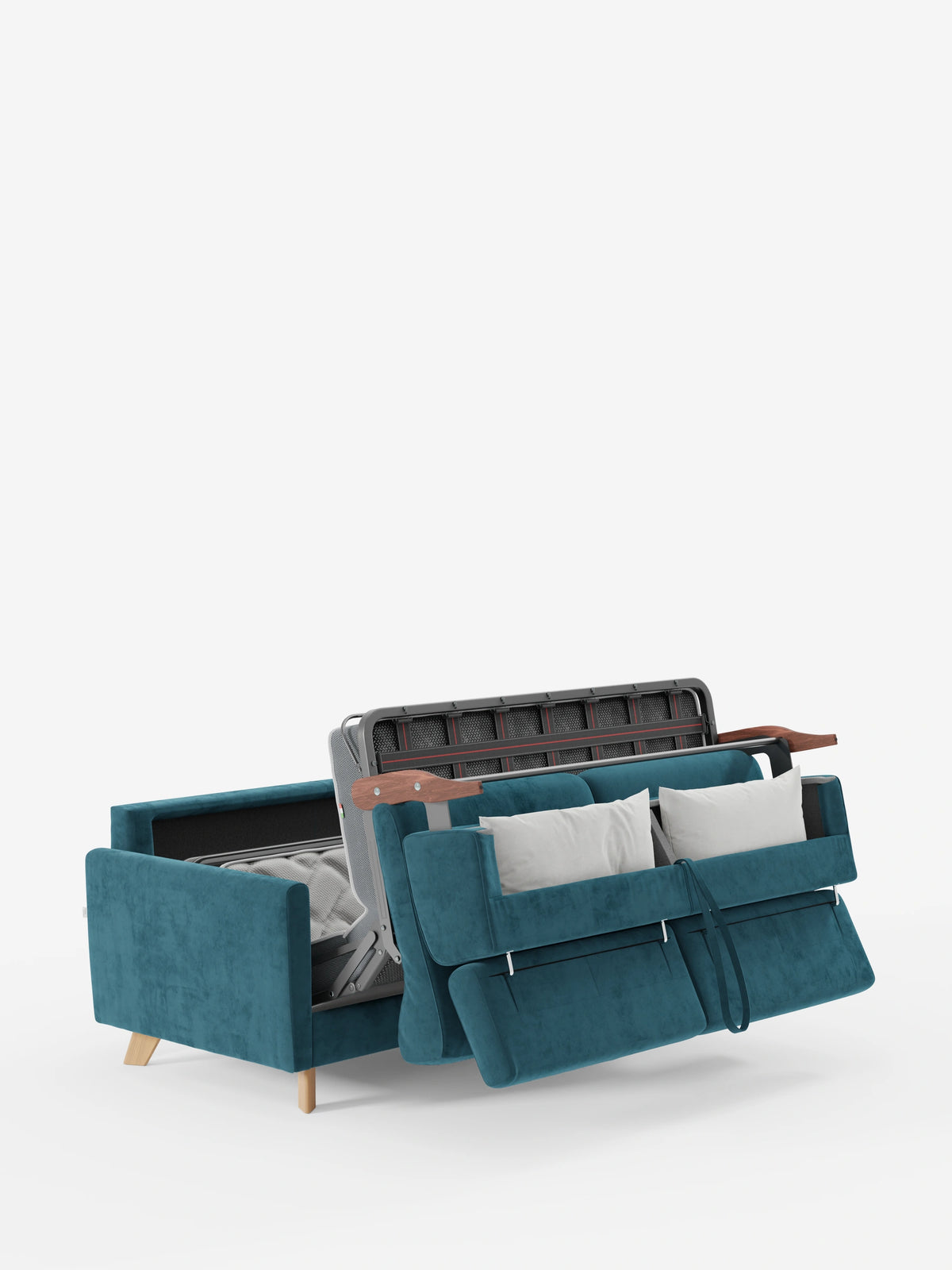 Francy sofá cama de 2 y 3 plazas con reposacabezas reclinables y colchón H14 cm en tejido antimanchas