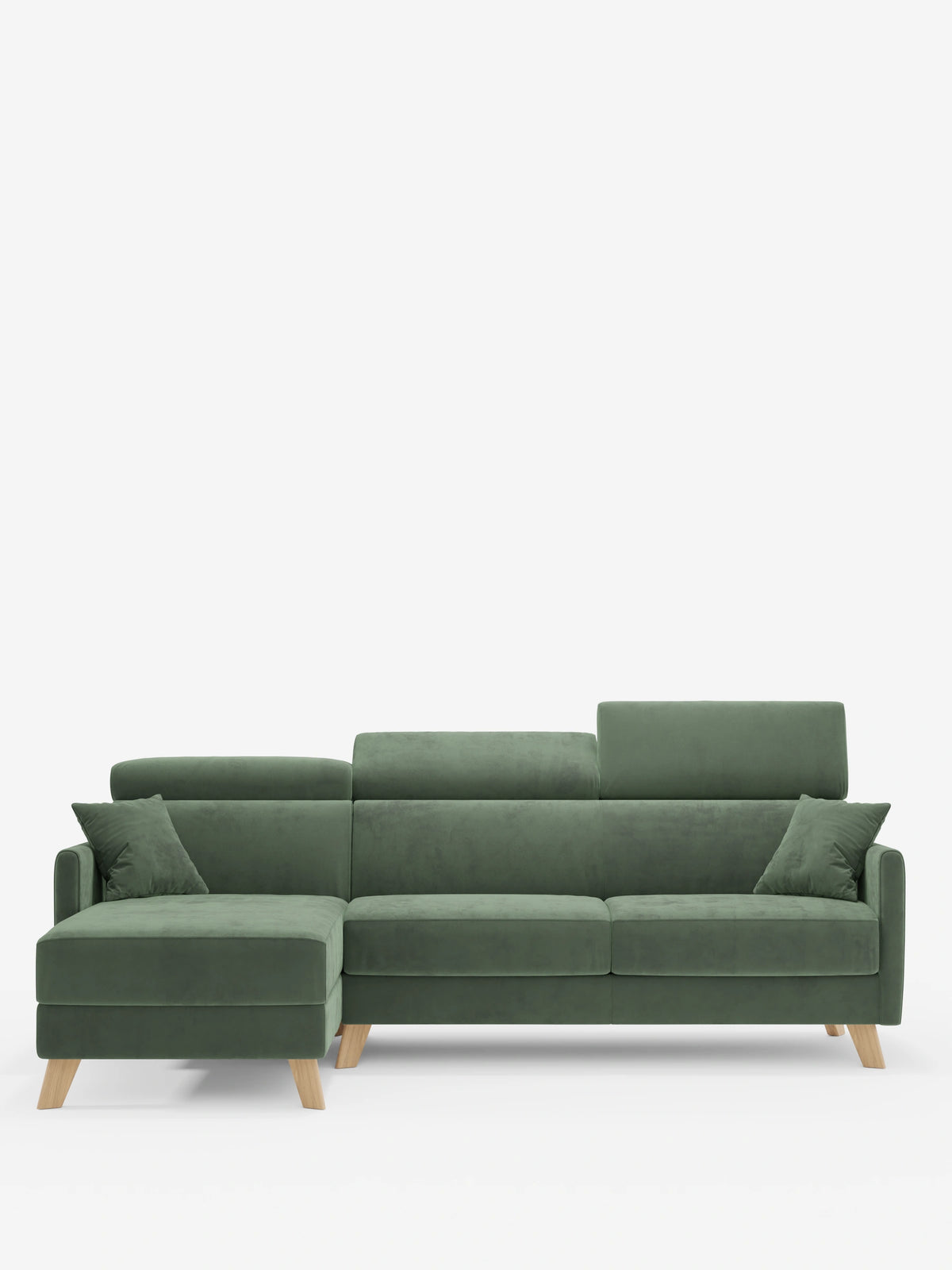 Francy abziehbares Klappsofa mit verstellbaren Kopfstützen und Stauraum-Ottomane