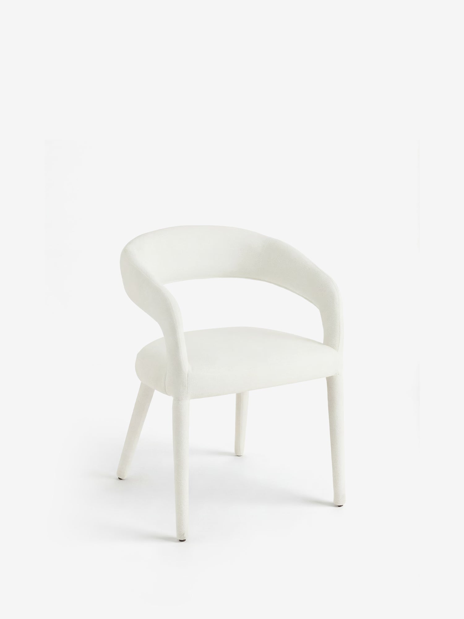 Fred Fauteuil entièrement rembourré en tissu bouclé avec pieds recouverts