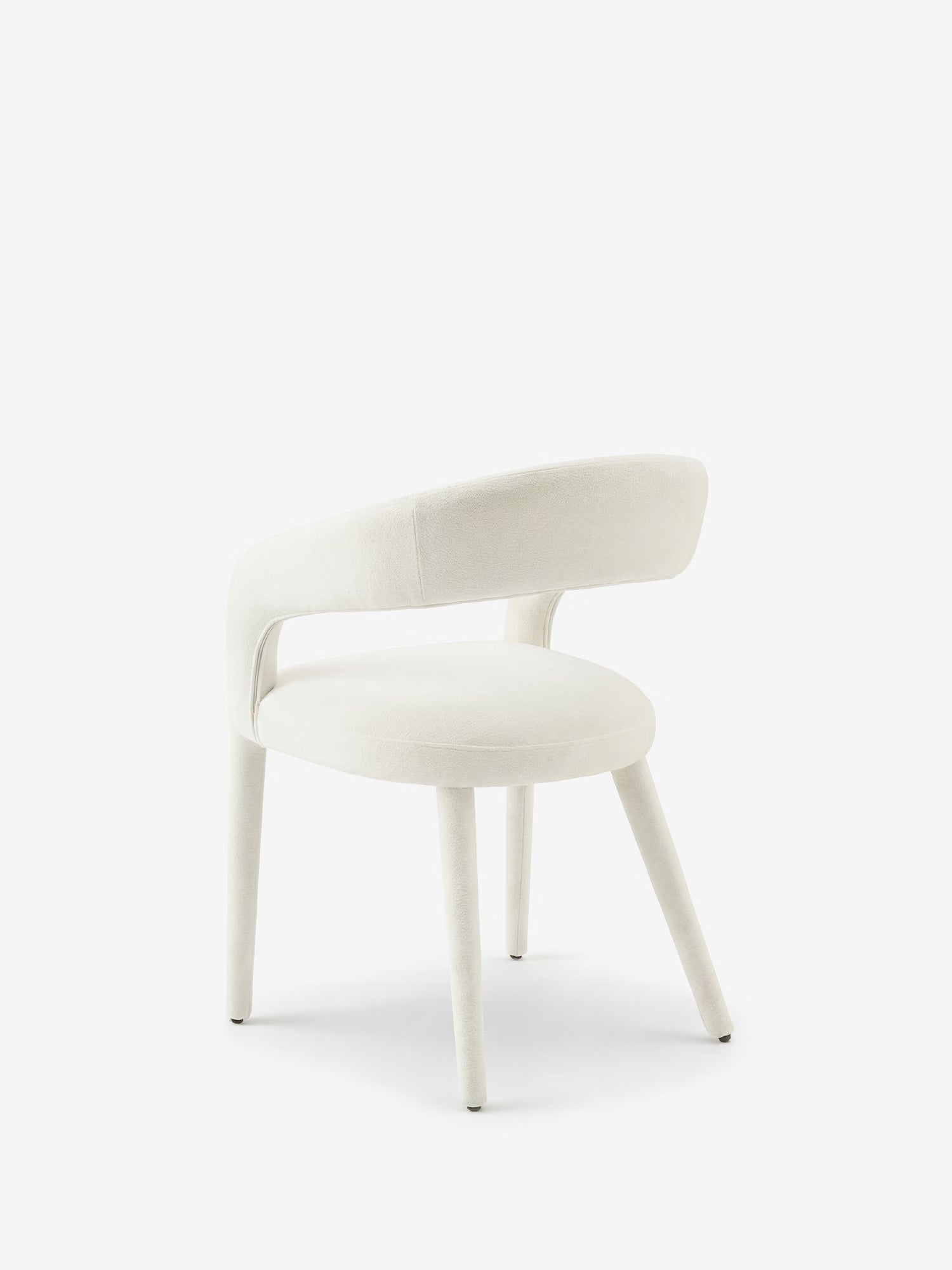 Fred Fauteuil entièrement rembourré en tissu bouclé avec pieds recouverts