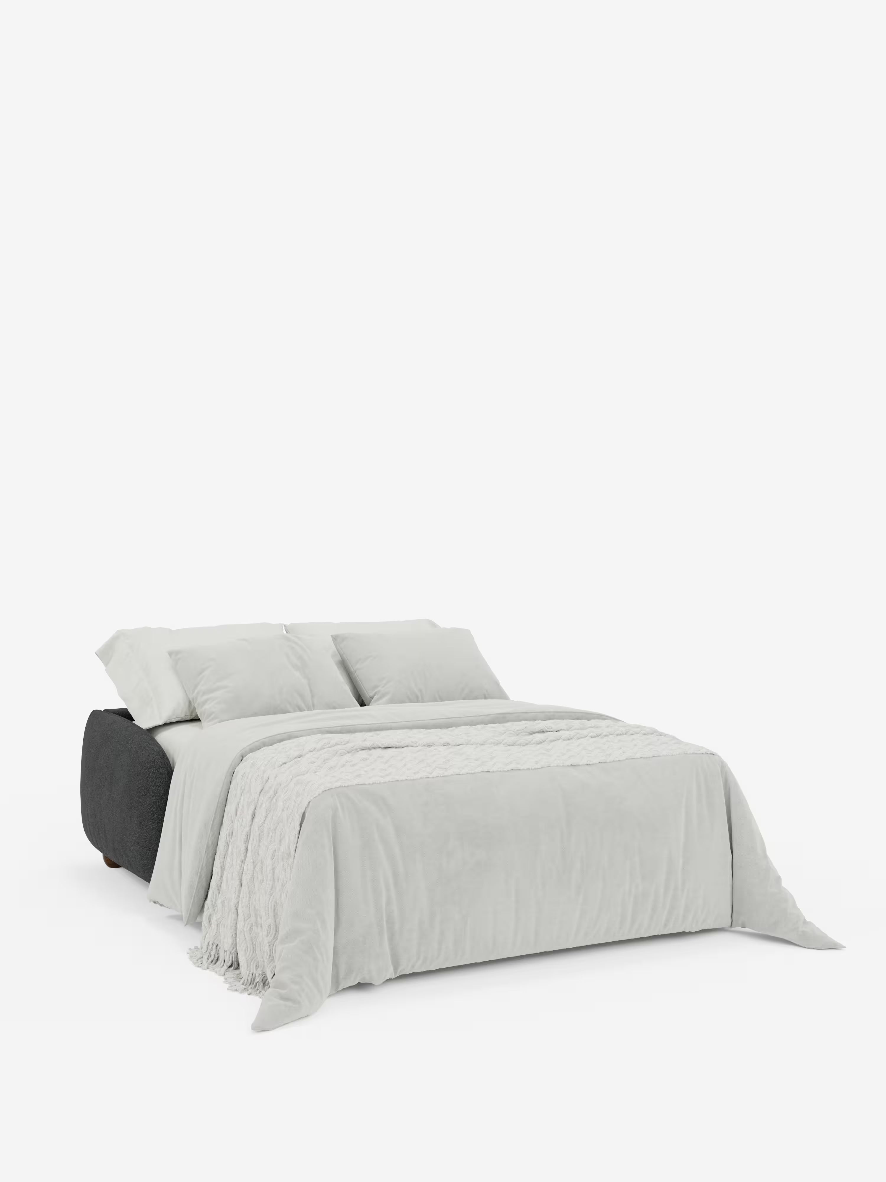 Giglio Divano letto con materasso alto 18 cm stile Japandi - 2 e 3 posti in bouclé beige impermeabile