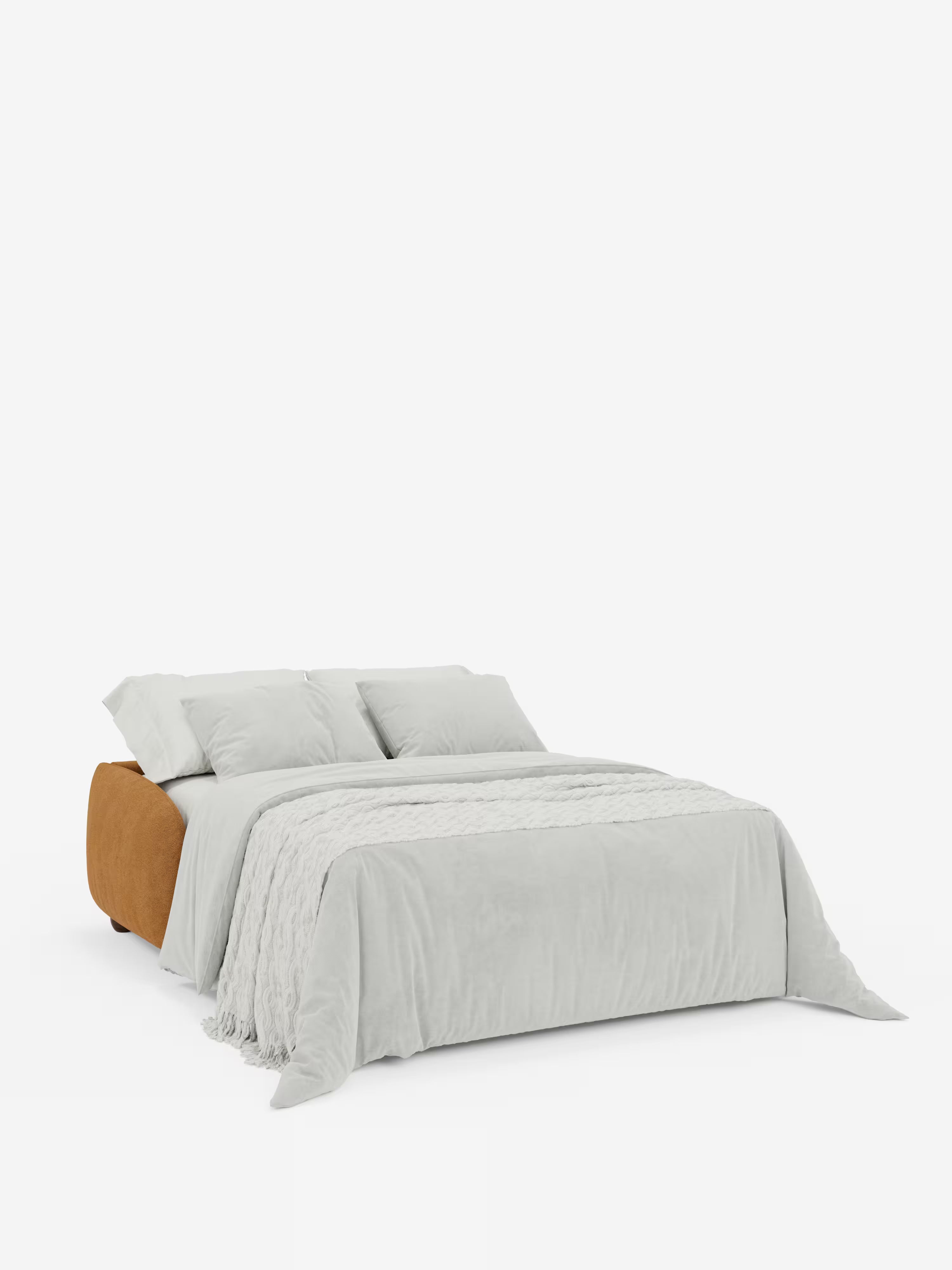 Giglio Divano letto con materasso alto 18 cm stile Japandi - 2 e 3 posti in bouclé beige impermeabile