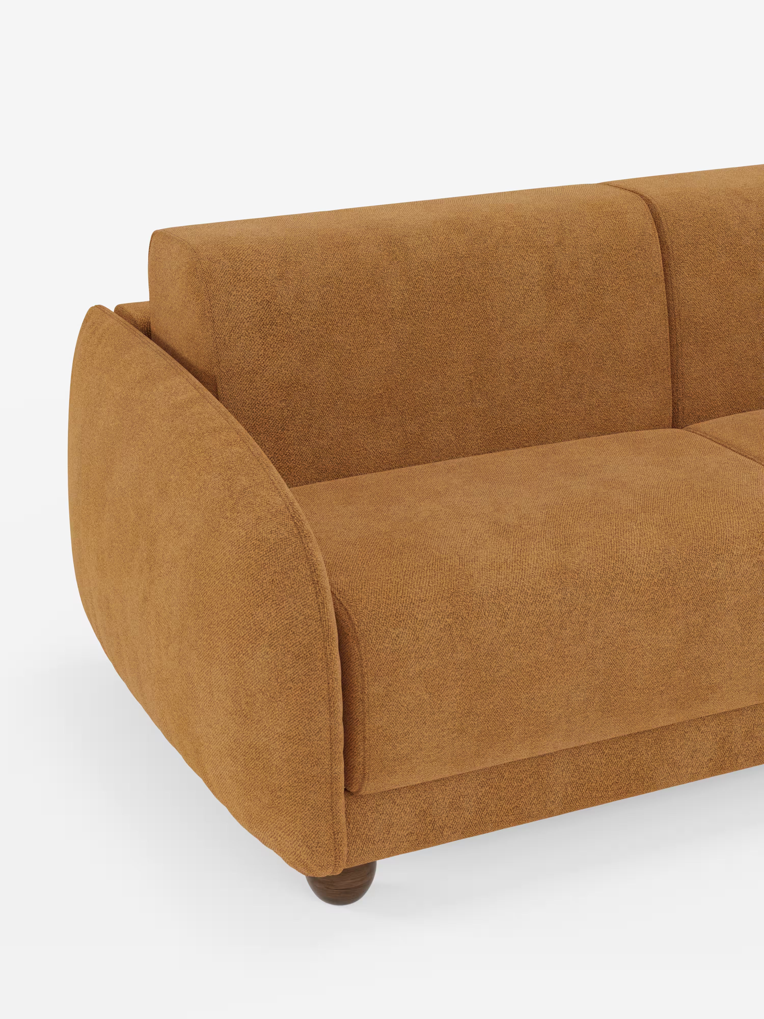 Giglio Divano letto con materasso alto 18 cm stile Japandi - 2 e 3 posti in bouclé beige impermeabile
