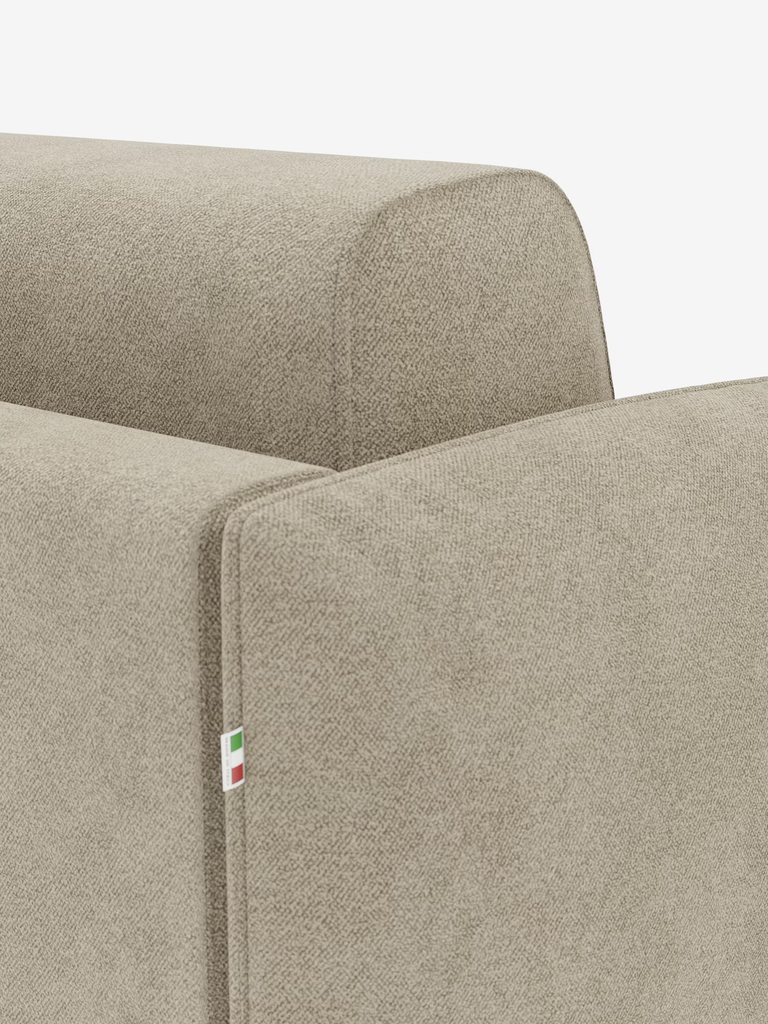 Giglio Divano letto con materasso alto 18 cm stile Japandi - 2 e 3 posti in bouclé beige impermeabile