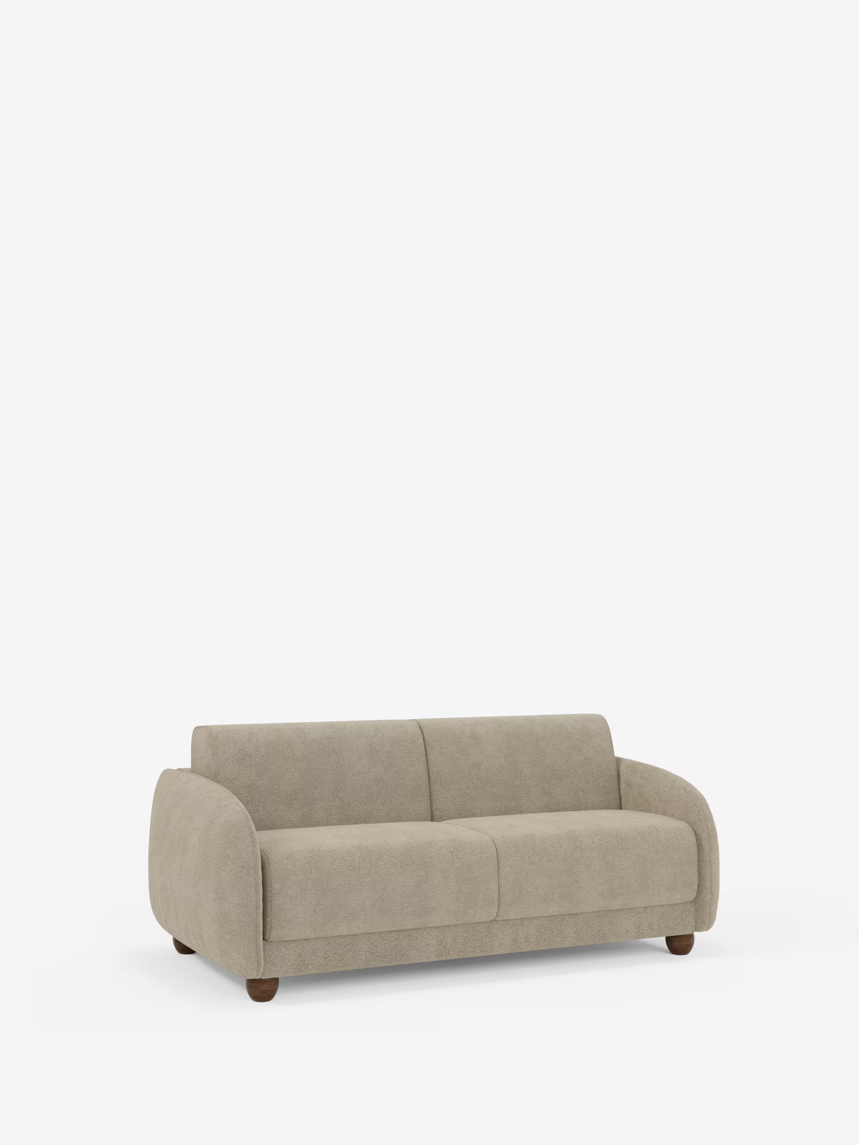 Giglio Divano letto con materasso alto 18 cm stile Japandi - 2 e 3 posti in bouclé beige impermeabile