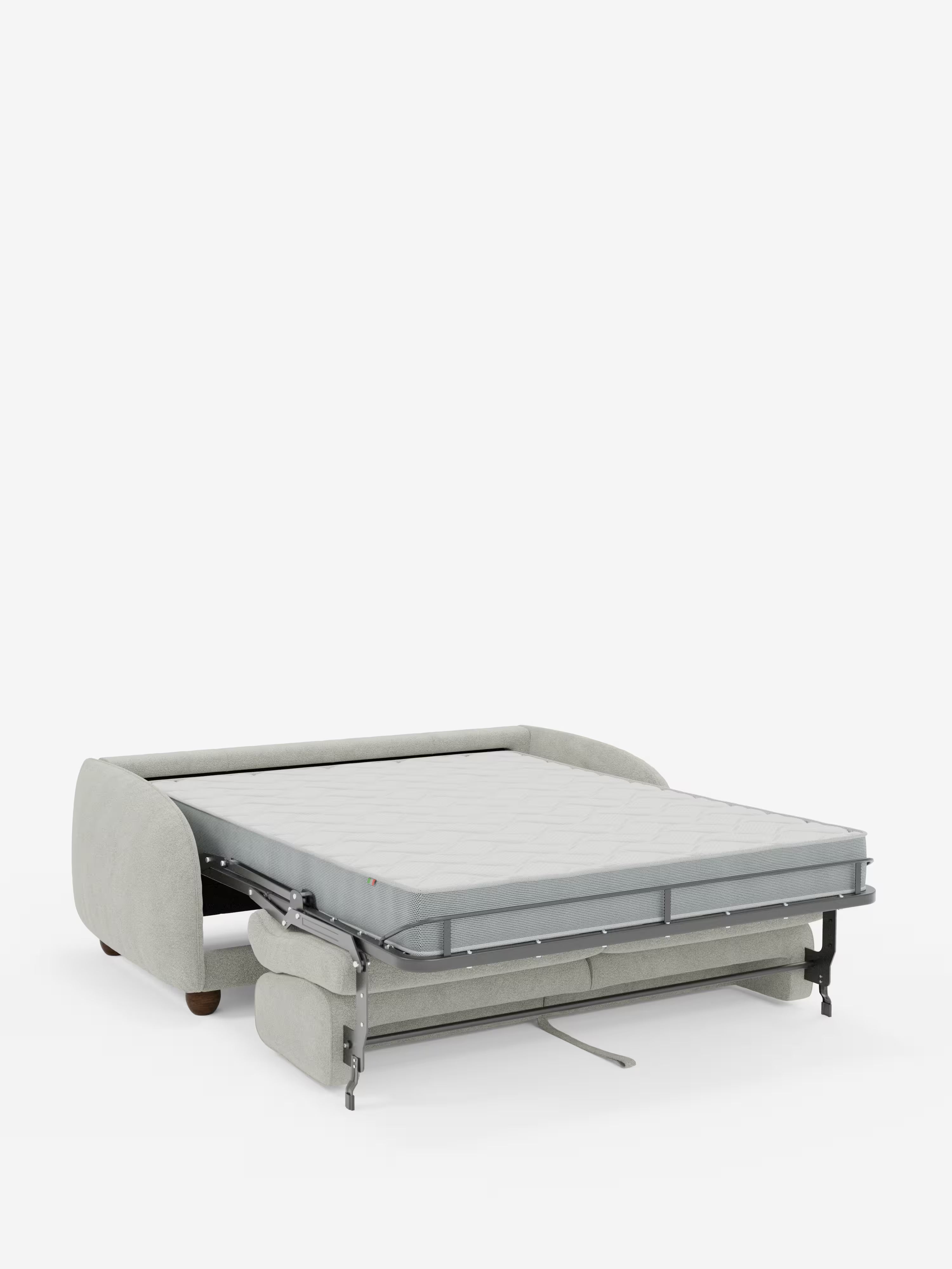 Giglio Divano letto con materasso alto 18 cm stile Japandi - 2 e 3 posti in bouclé beige impermeabile