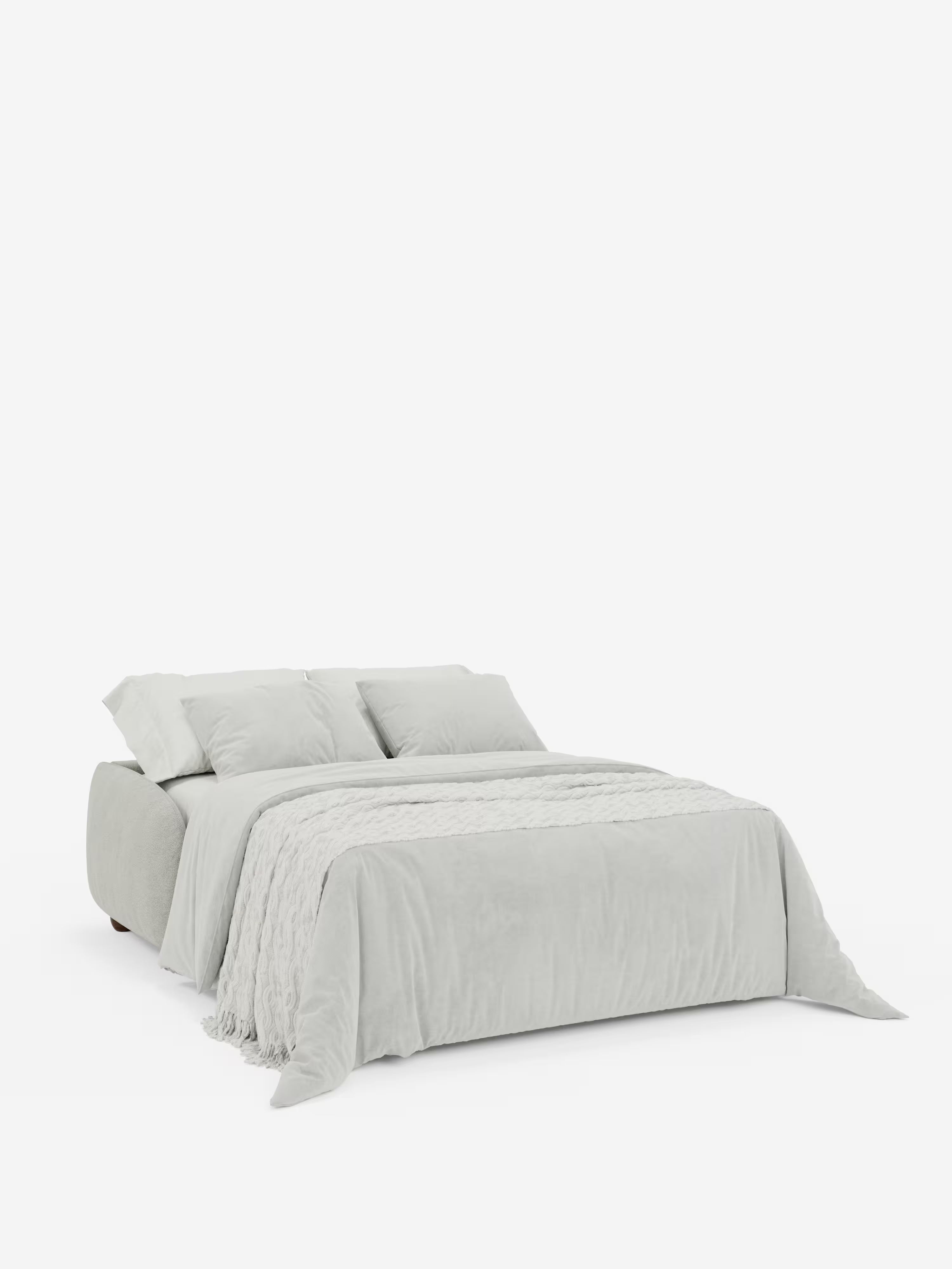 Giglio Divano letto con materasso alto 18 cm stile Japandi - 2 e 3 posti in bouclé beige impermeabile