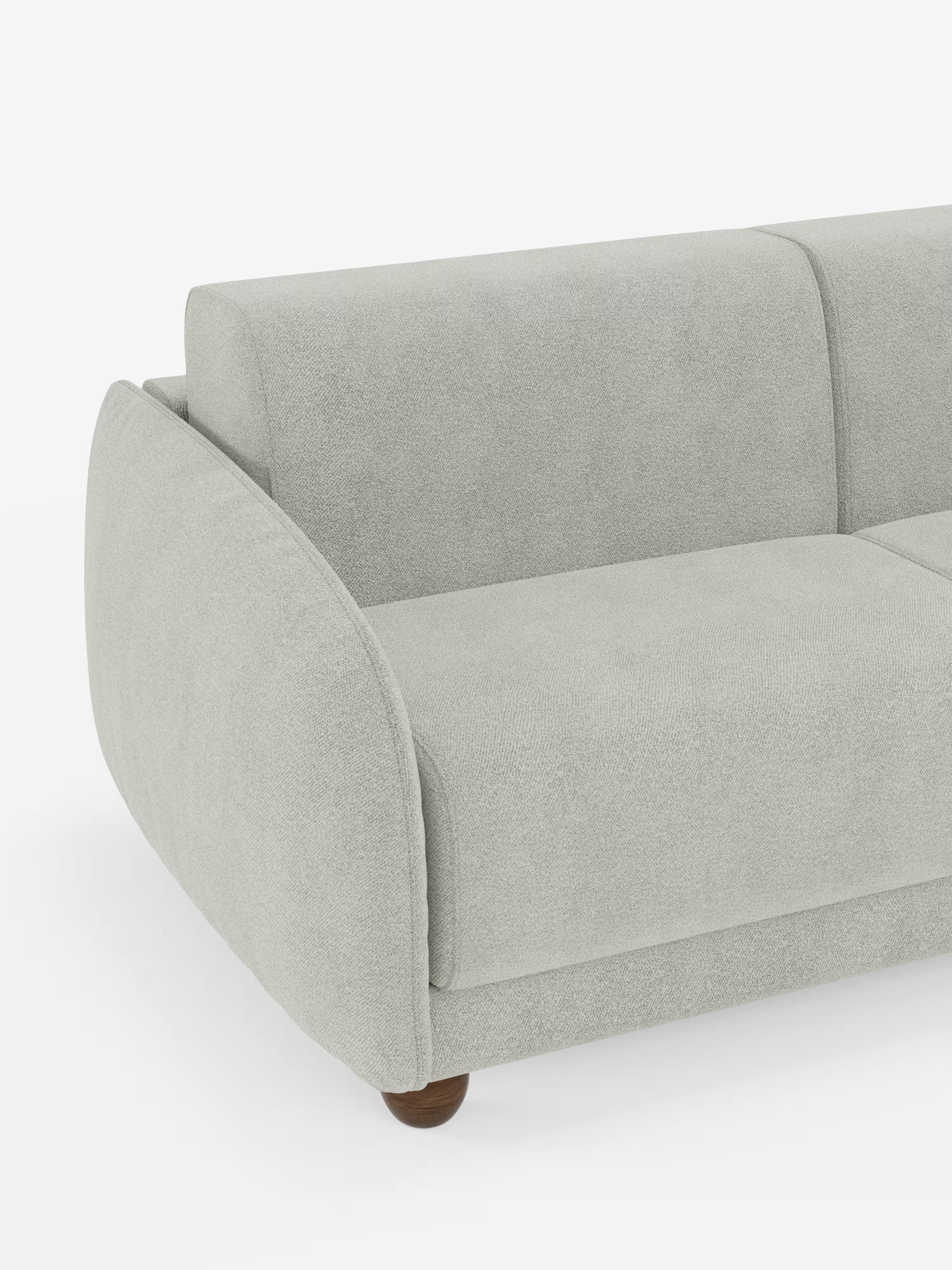 Giglio Divano letto con materasso alto 18 cm stile Japandi - 2 e 3 posti in bouclé beige impermeabile