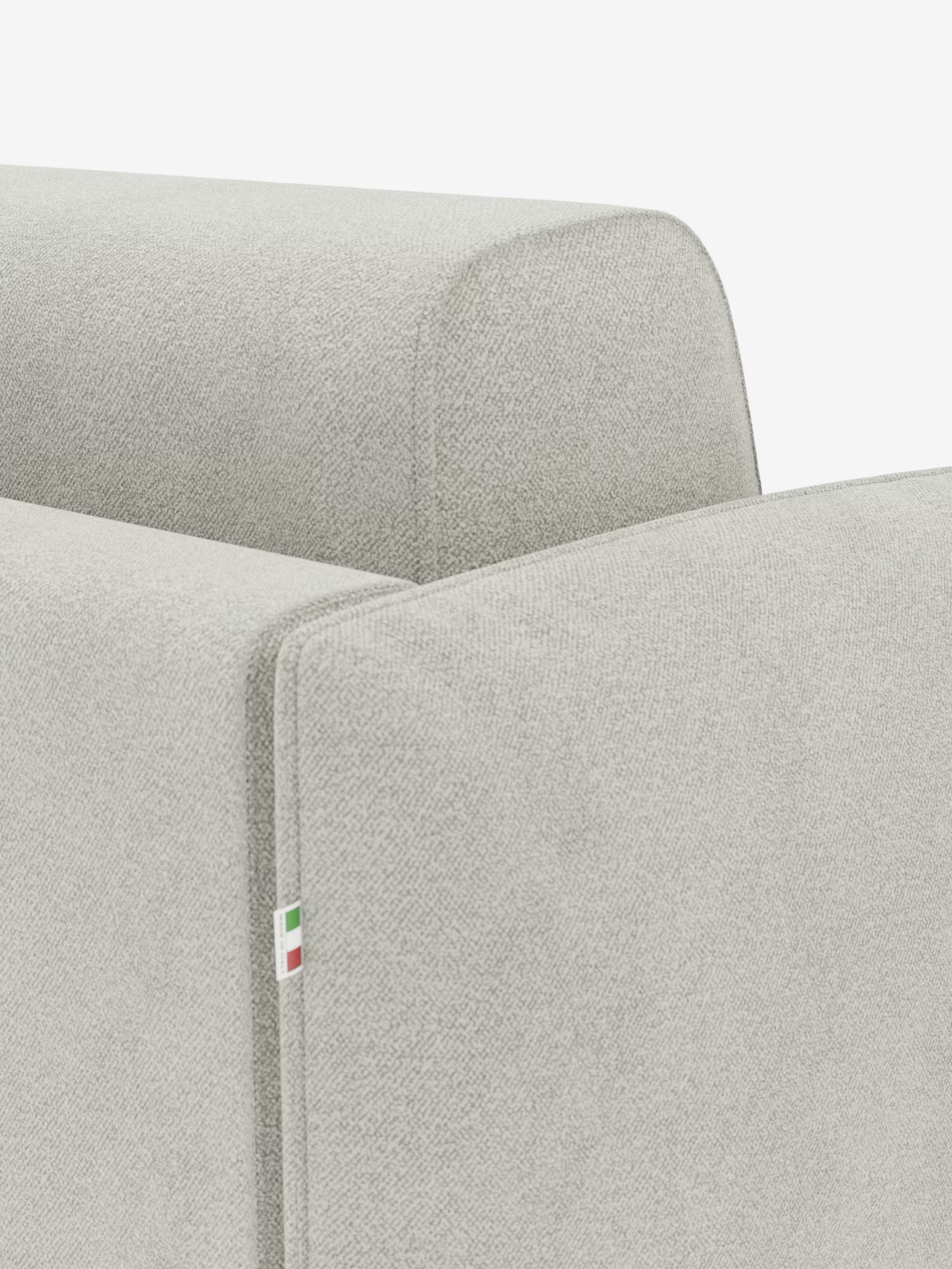 Giglio Divano letto con materasso alto 18 cm stile Japandi - 2 e 3 posti in bouclé beige impermeabile