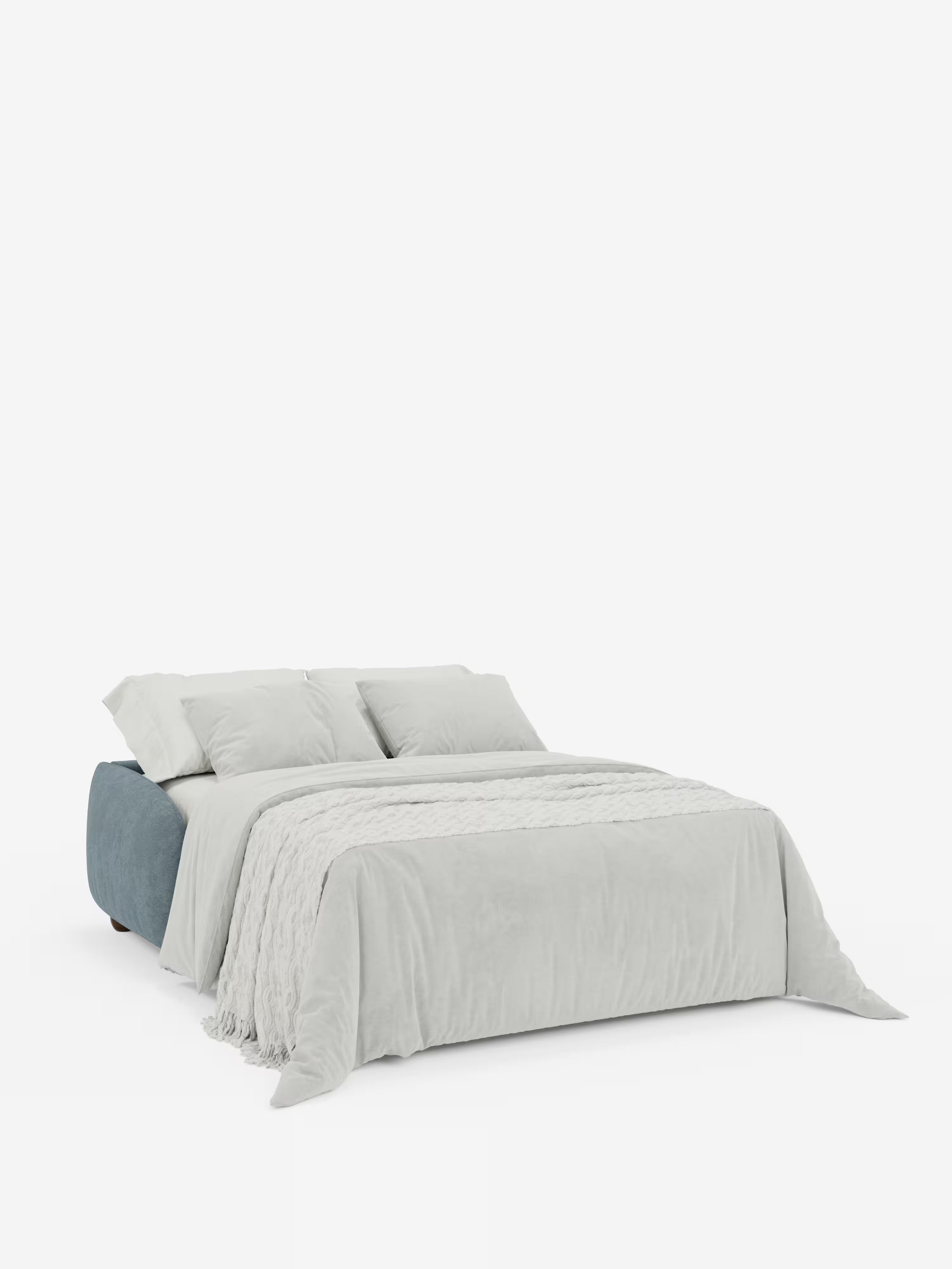 Giglio Divano letto con materasso alto 18 cm stile Japandi - 2 e 3 posti in bouclé beige impermeabile