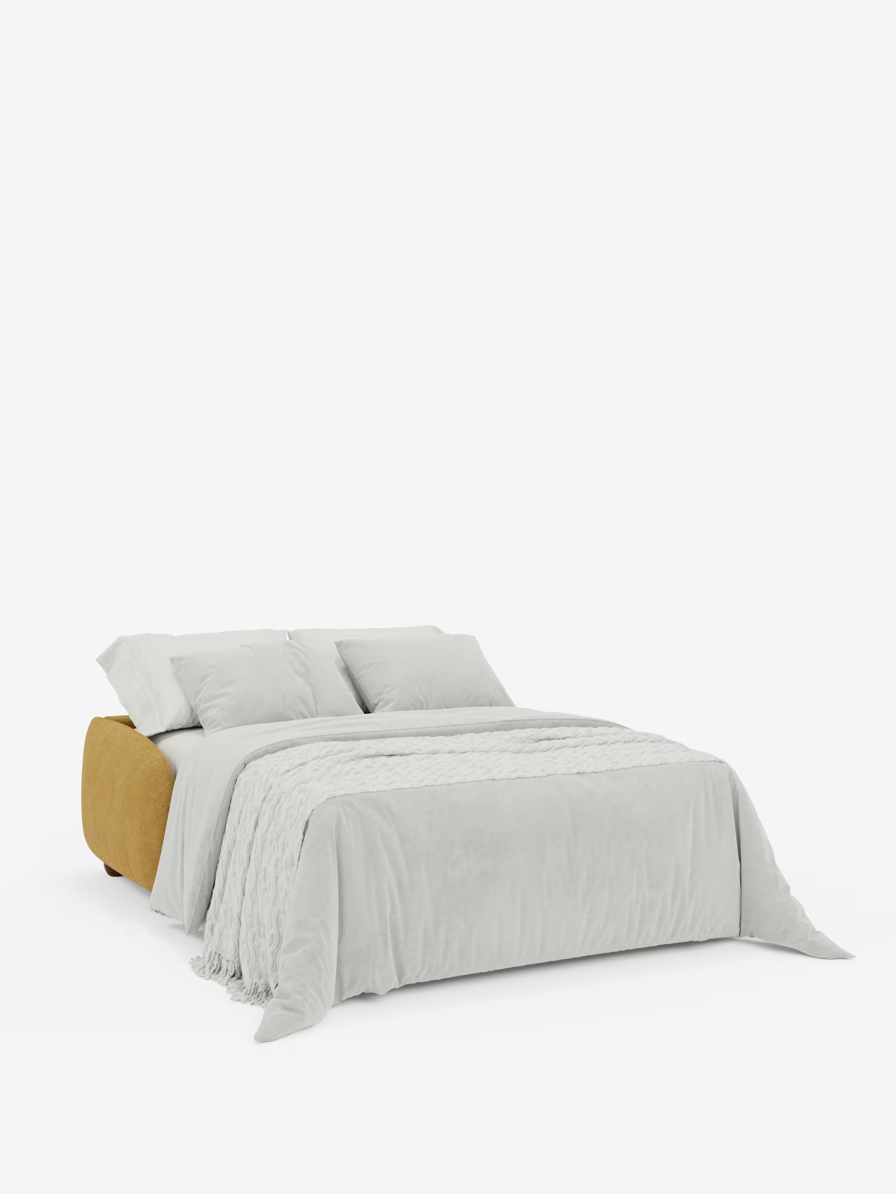 Giglio Divano letto con materasso alto 18 cm stile Japandi - 2 e 3 posti in bouclé beige impermeabile