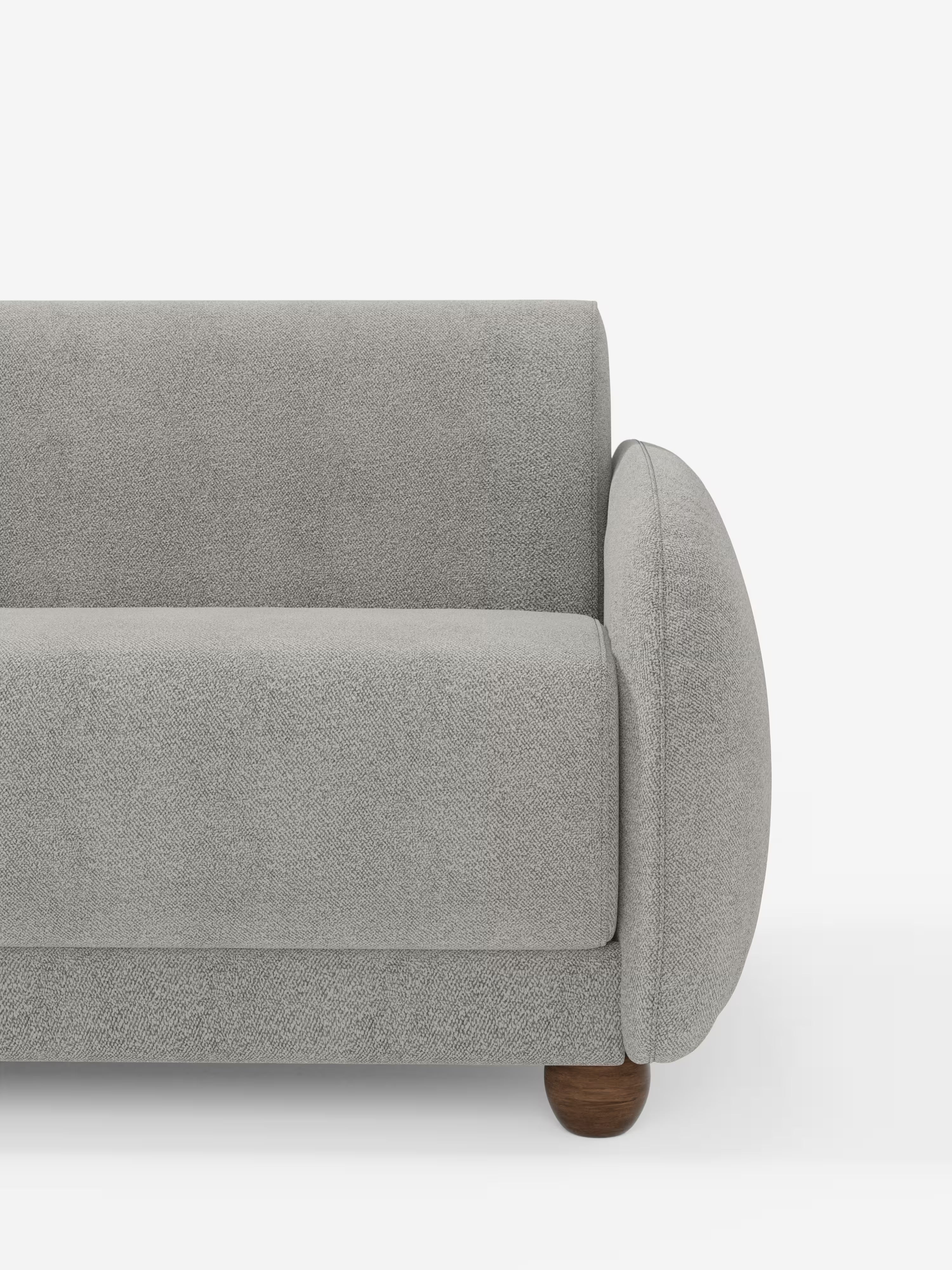 Giglio Divano letto con materasso alto 18 cm stile Japandi - 2 e 3 posti in bouclé beige impermeabile