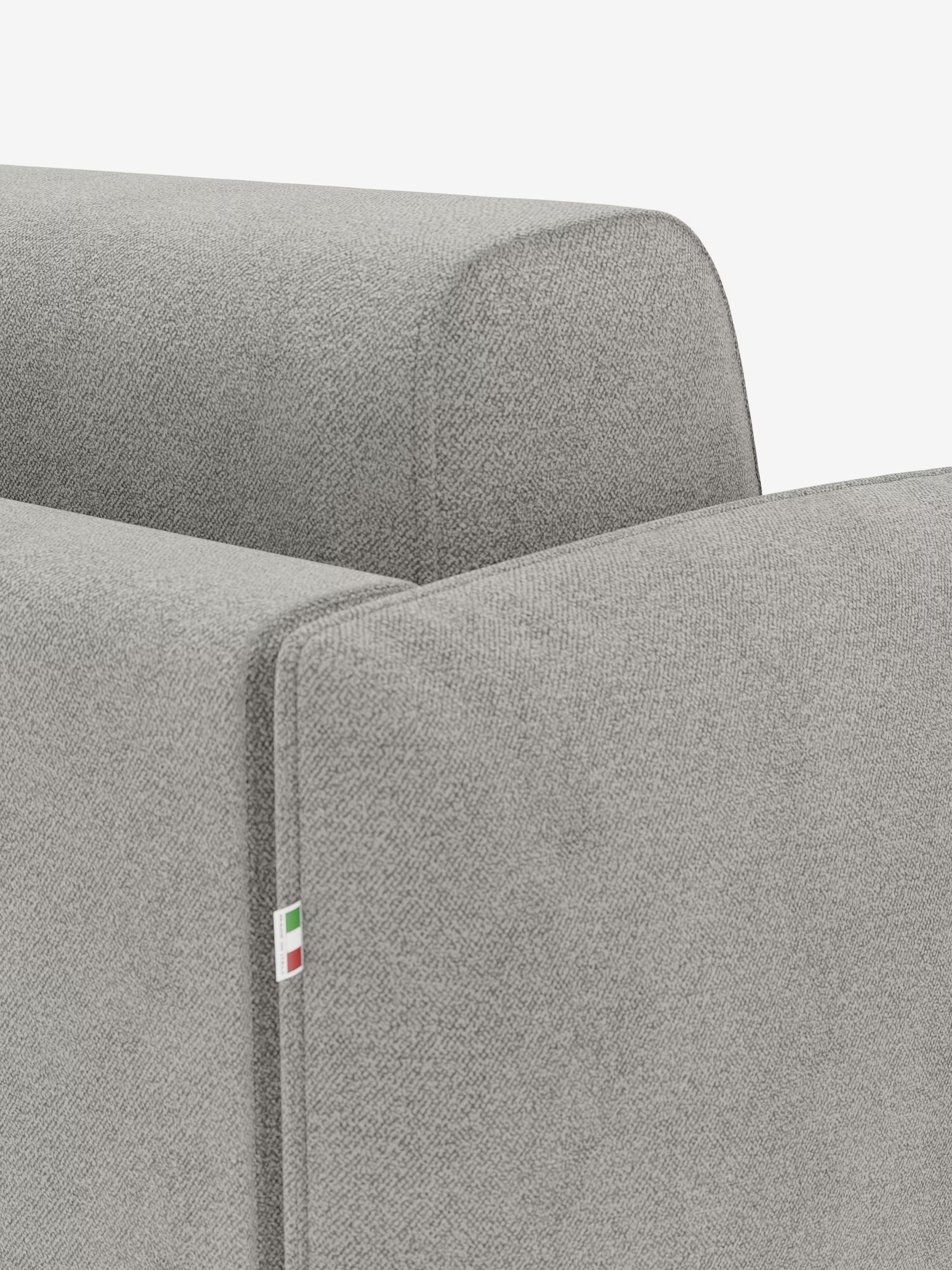 Giglio Divano letto con materasso alto 18 cm stile Japandi - 2 e 3 posti in bouclé beige impermeabile