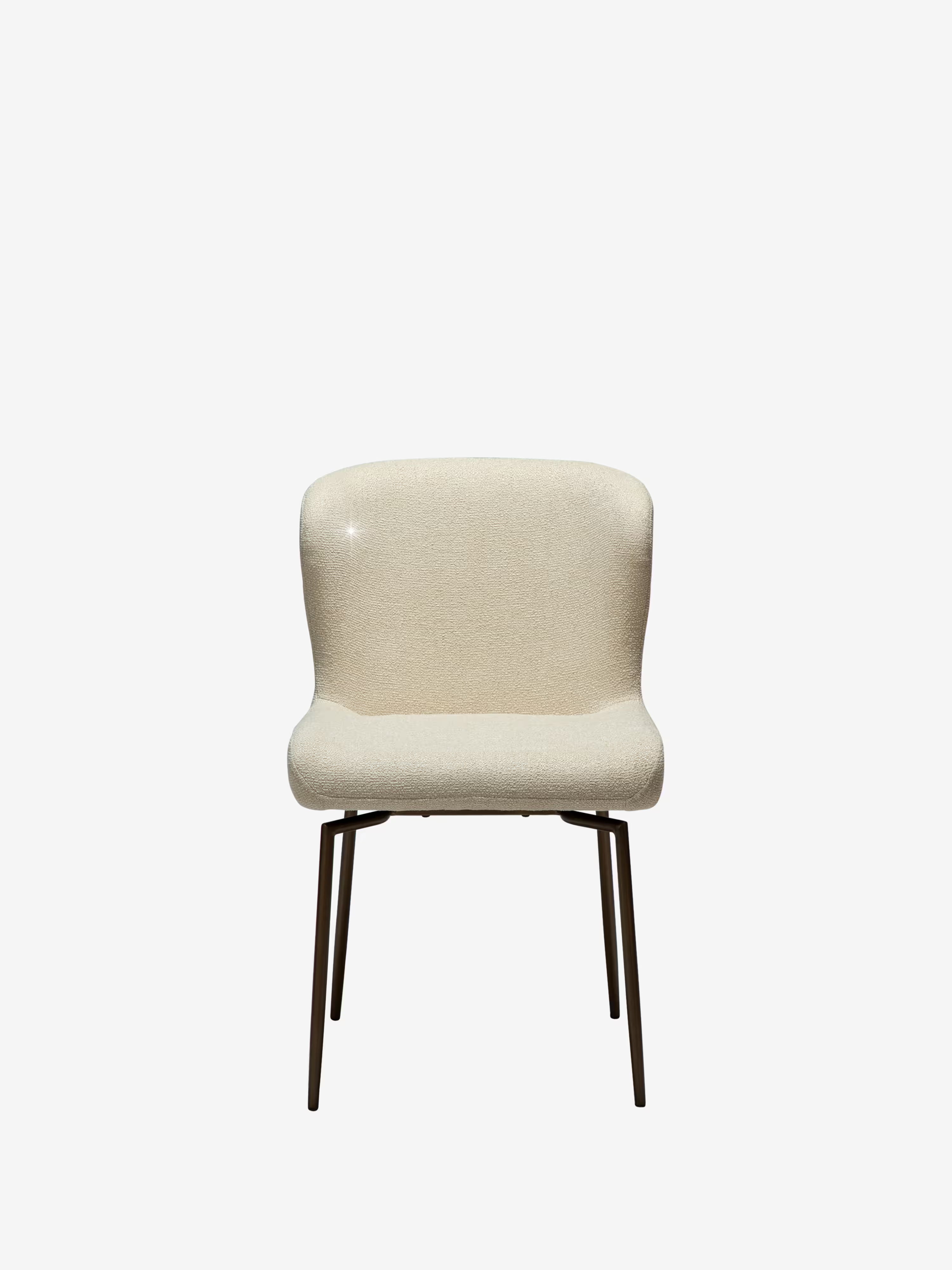 GLAM Chaise pivotante en tissu bouclé avec base en métal - design élégant et minimaliste