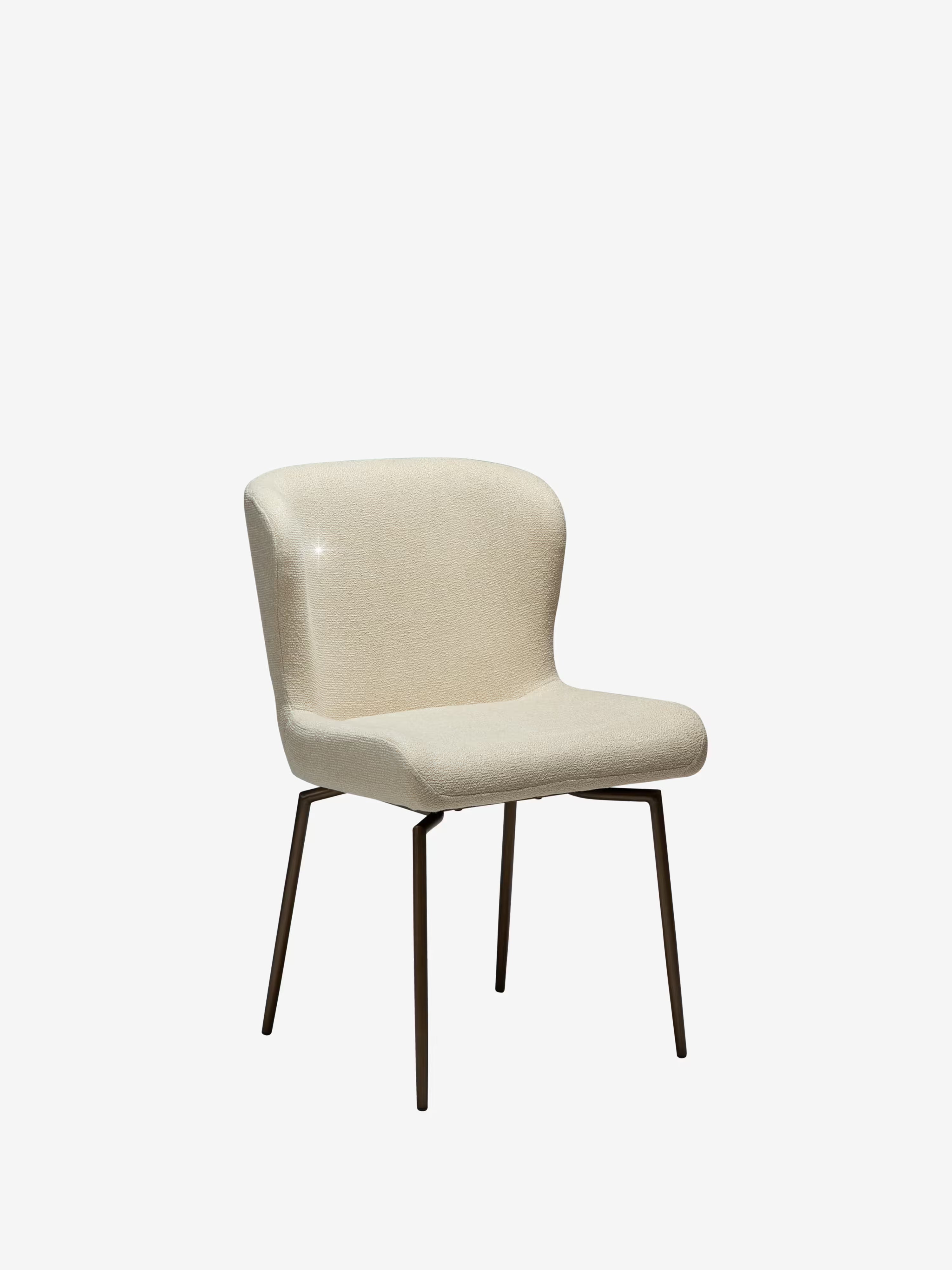 GLAM Chaise pivotante en tissu bouclé avec base en métal - design élégant et minimaliste