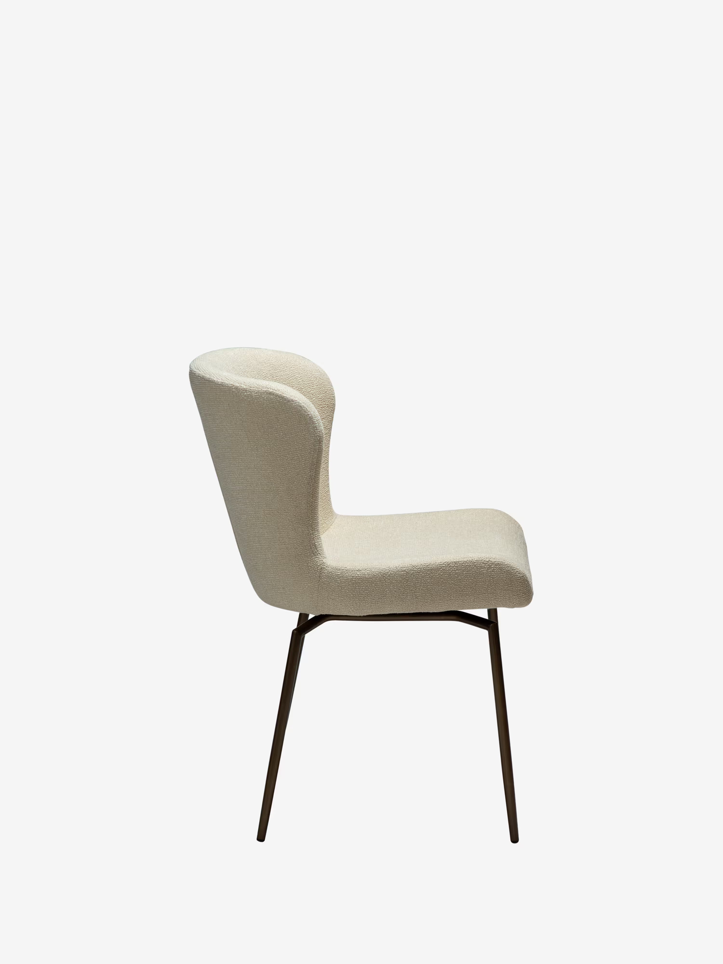 GLAM Chaise pivotante en tissu bouclé avec base en métal - design élégant et minimaliste