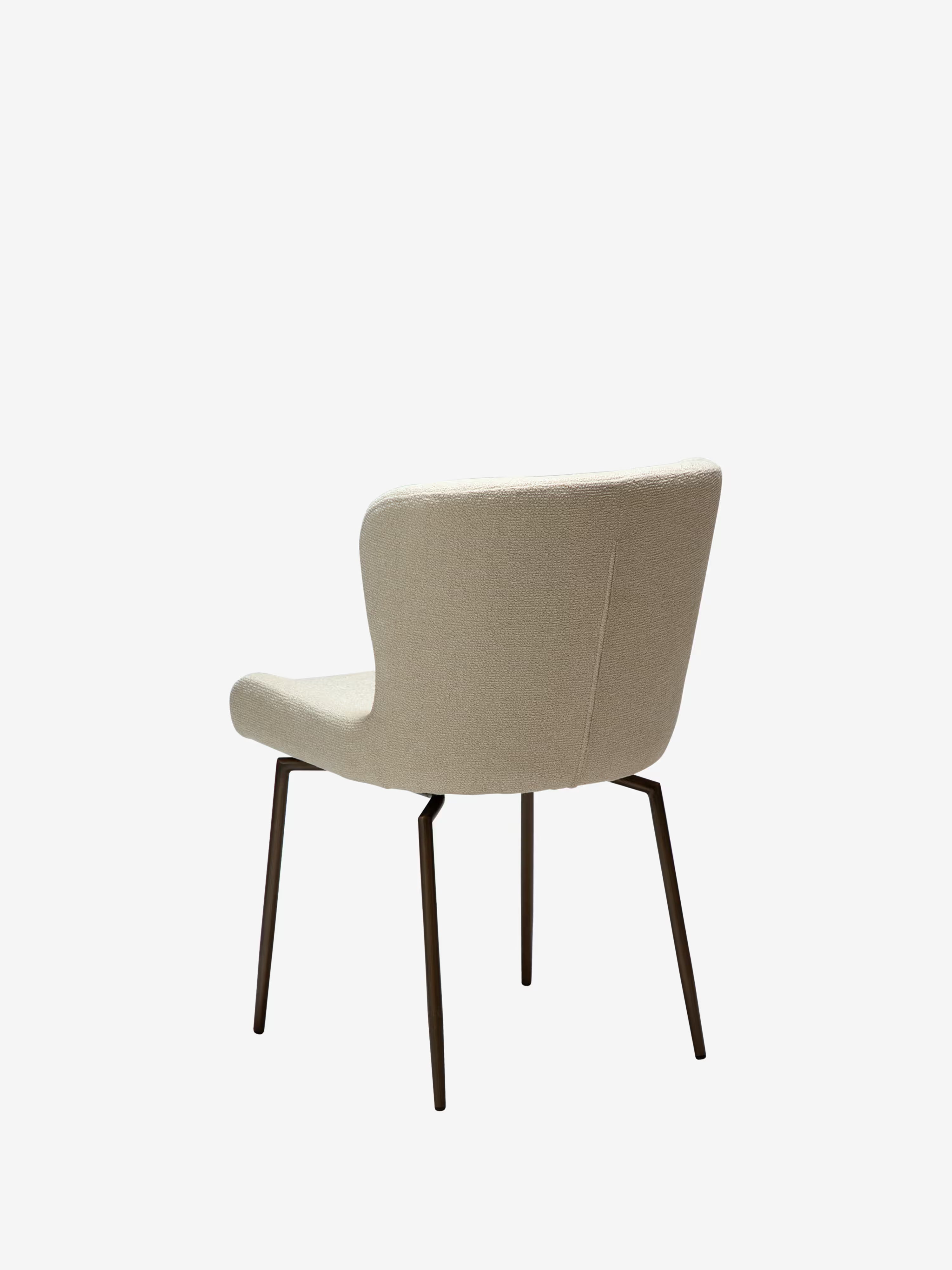 GLAM Chaise pivotante en tissu bouclé avec base en métal - design élégant et minimaliste