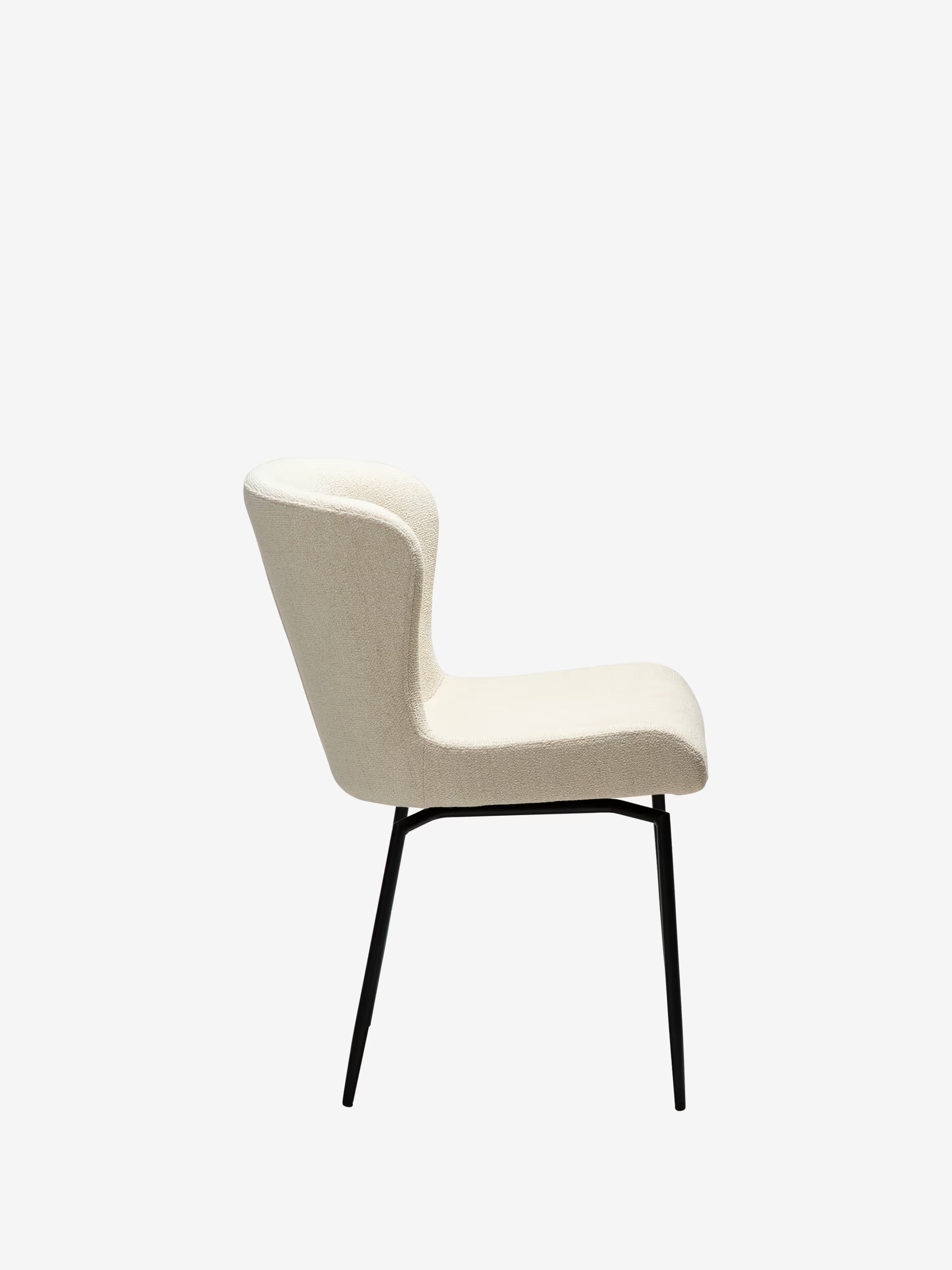 GLAM Chaise pivotante en tissu bouclé avec base en métal - design élégant et minimaliste