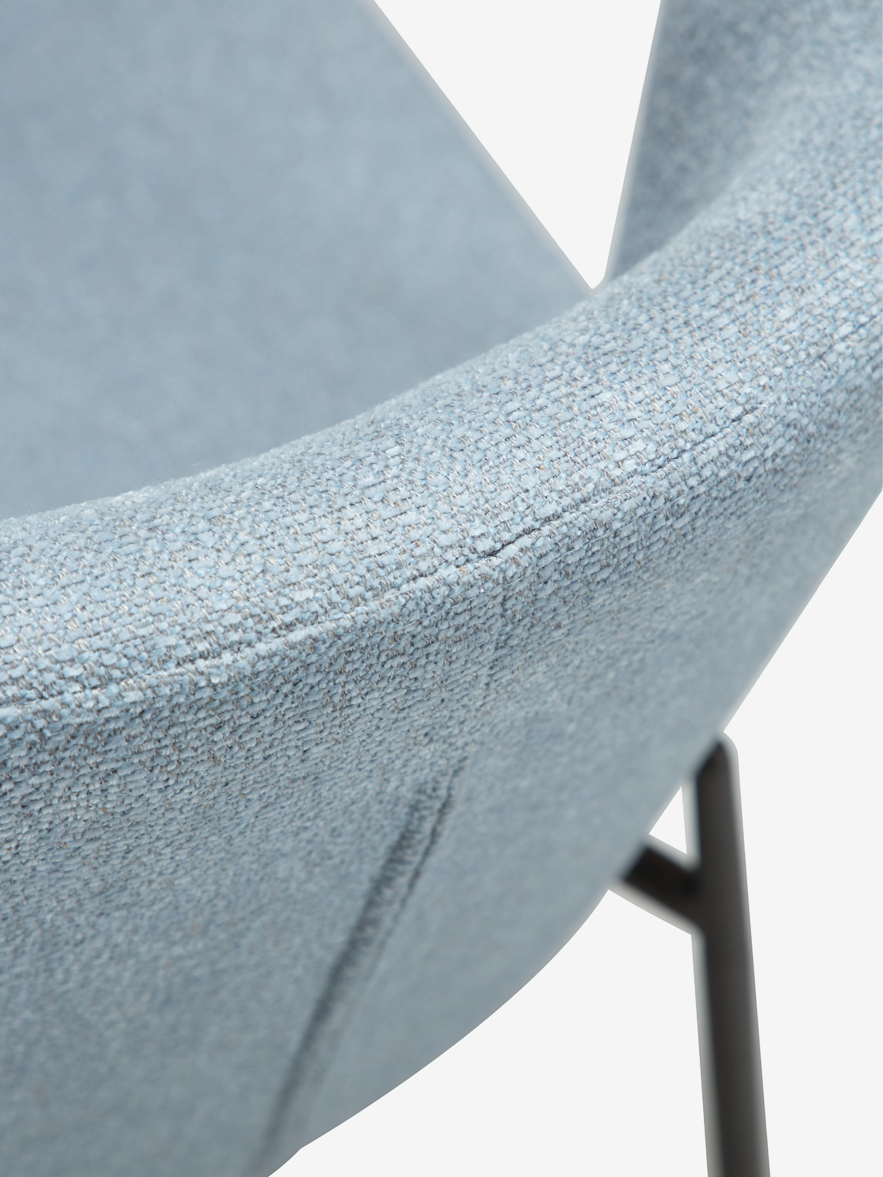 GLAM Chaise en tissu bouclé avec pieds en métal au caractère élégant