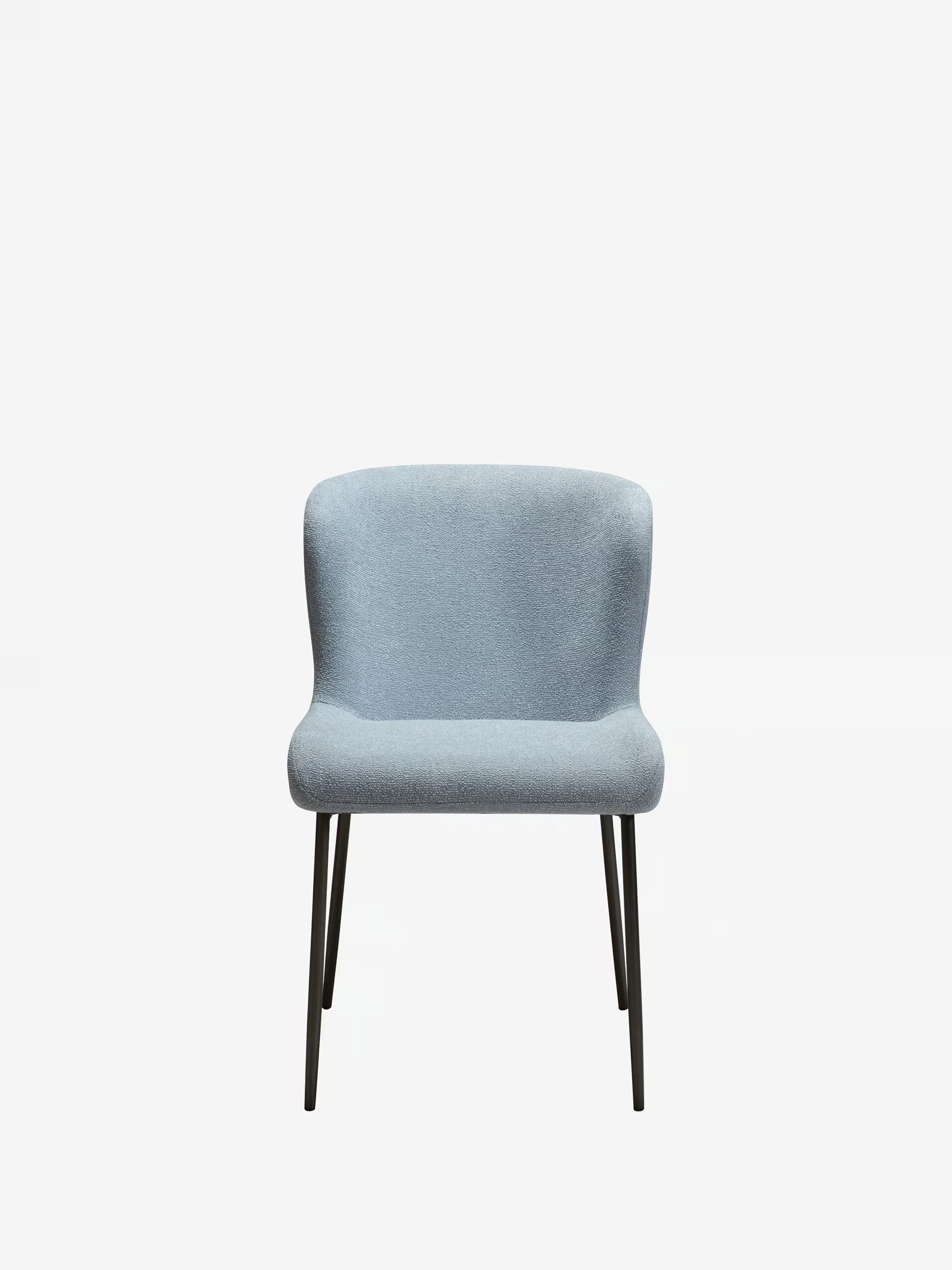 GLAM Chaise en tissu bouclé avec pieds en métal au caractère élégant
