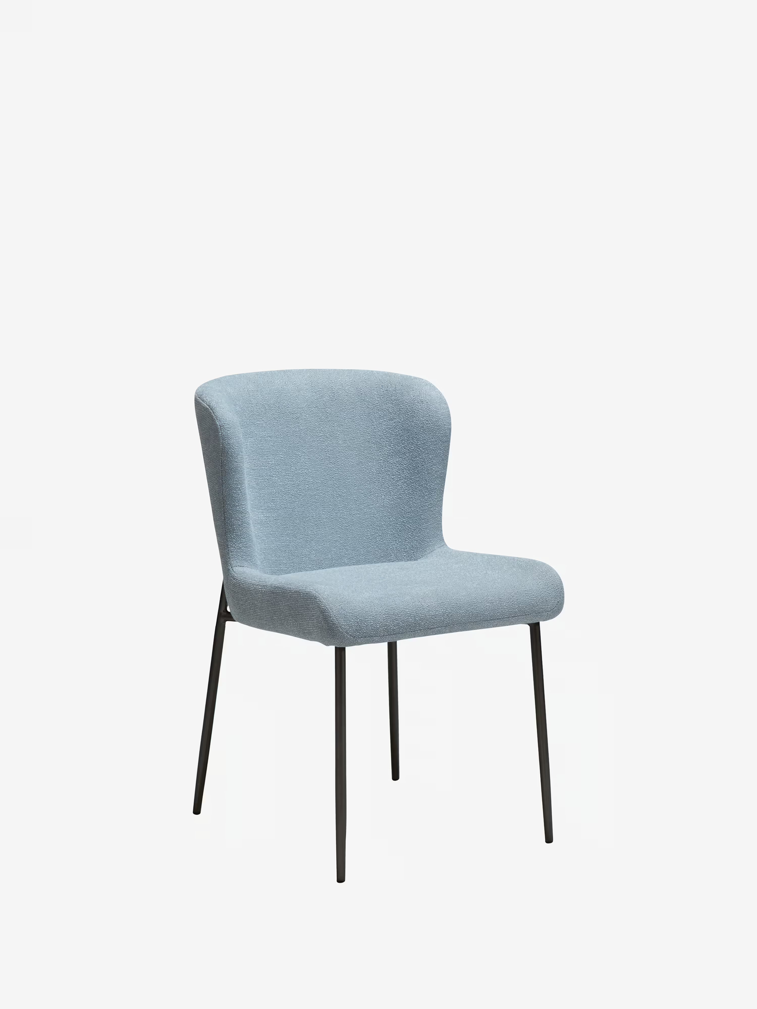 GLAM Chaise en tissu bouclé avec pieds en métal au caractère élégant