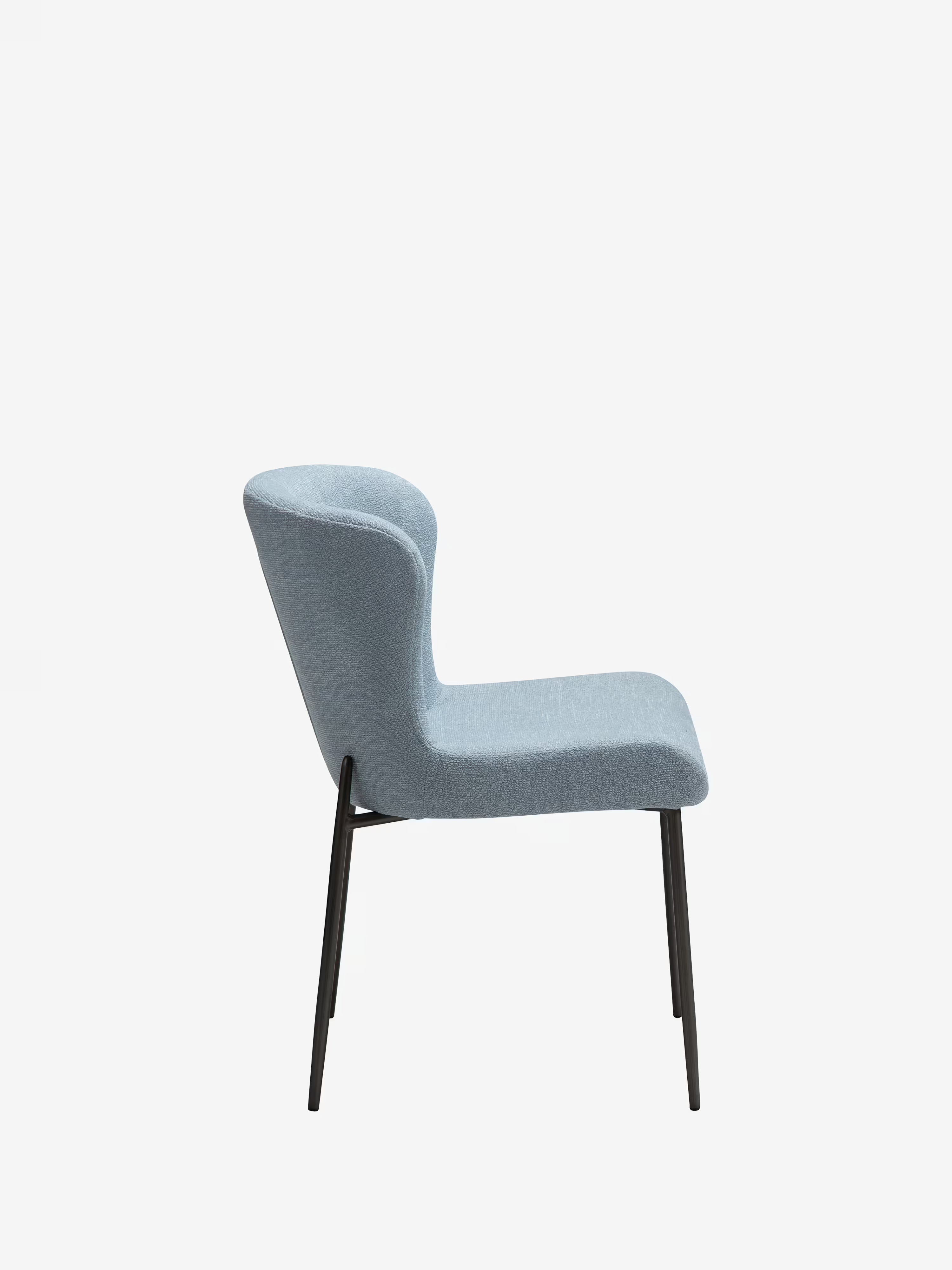 GLAM Chaise en tissu bouclé avec pieds en métal au caractère élégant