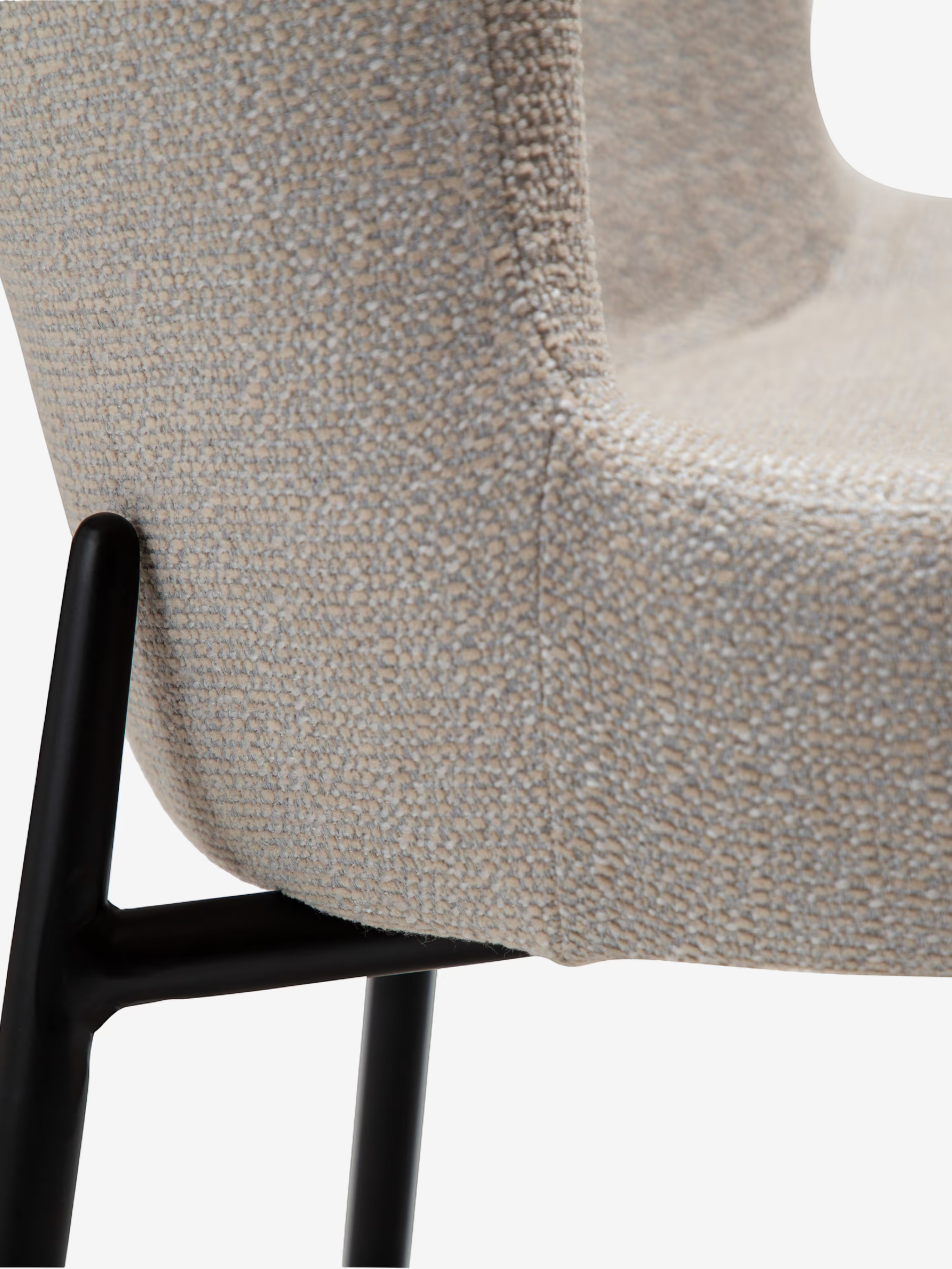GLAM Chaise en tissu bouclé avec pieds en métal au caractère élégant
