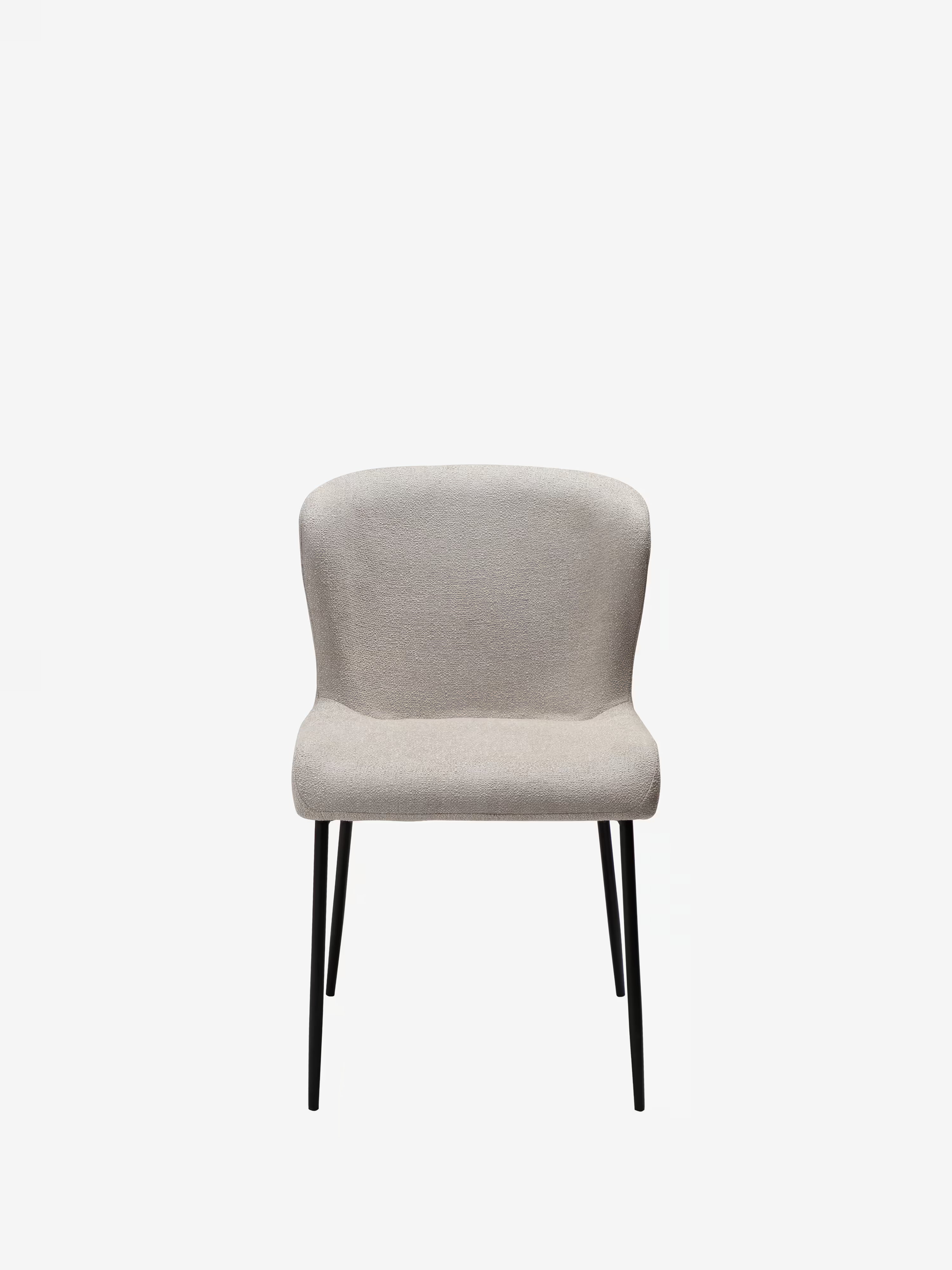 GLAM Chaise en tissu bouclé avec pieds en métal au caractère élégant